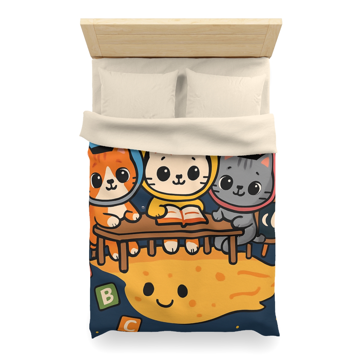 Comet Classroom With Curious Kittens custom duvets