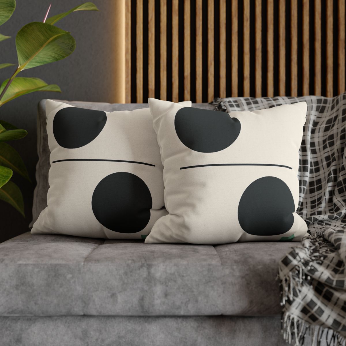 Offset Circle Bar Pairing designer print pillow cases