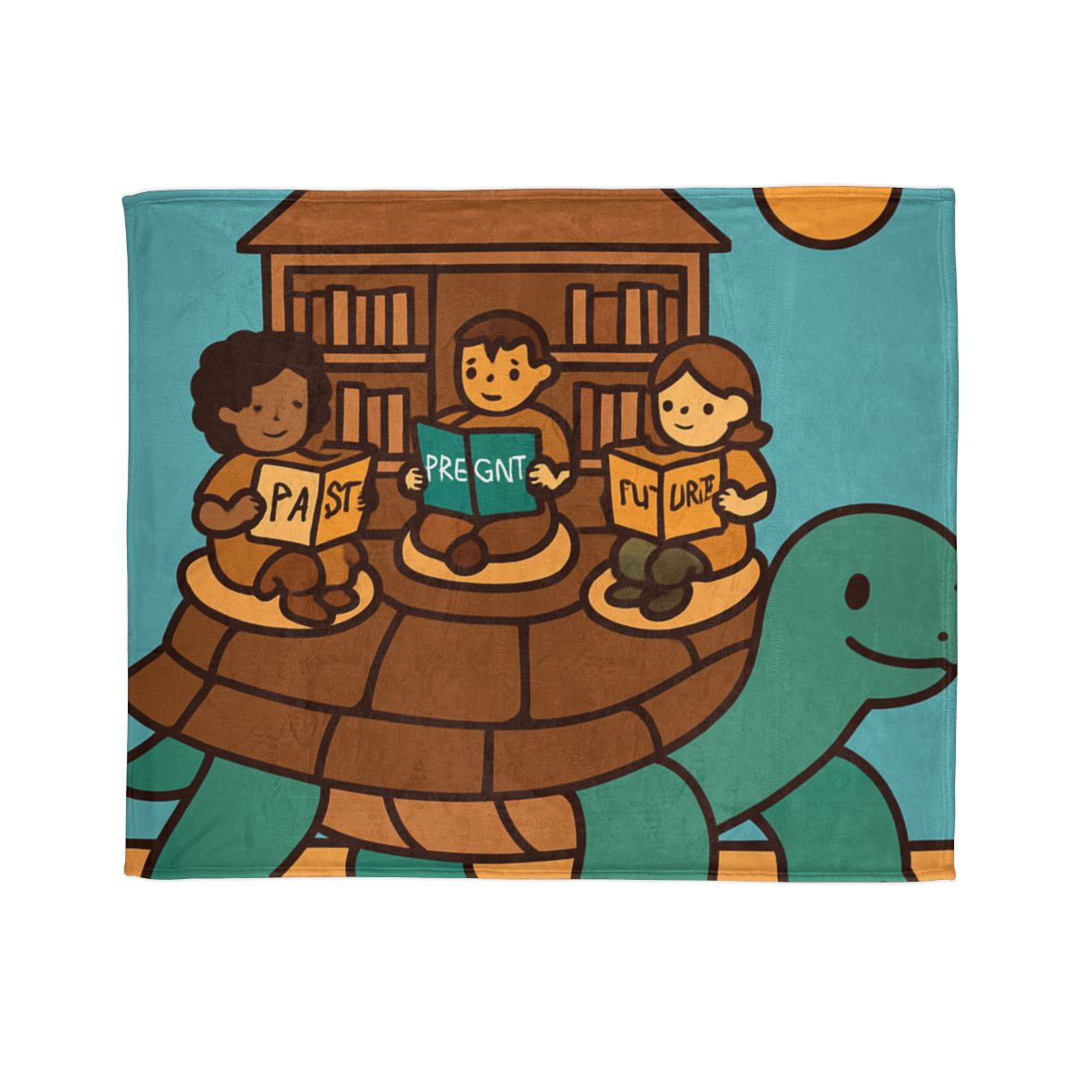 Time Traveling Turtle Library trendy patterned blankets