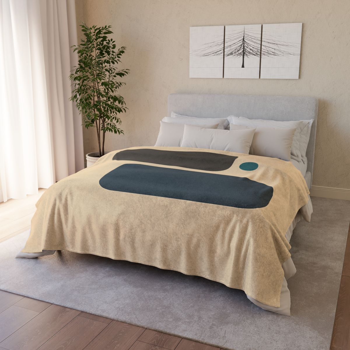 Offset Trio Of Rounded Bars trendy patterned blankets