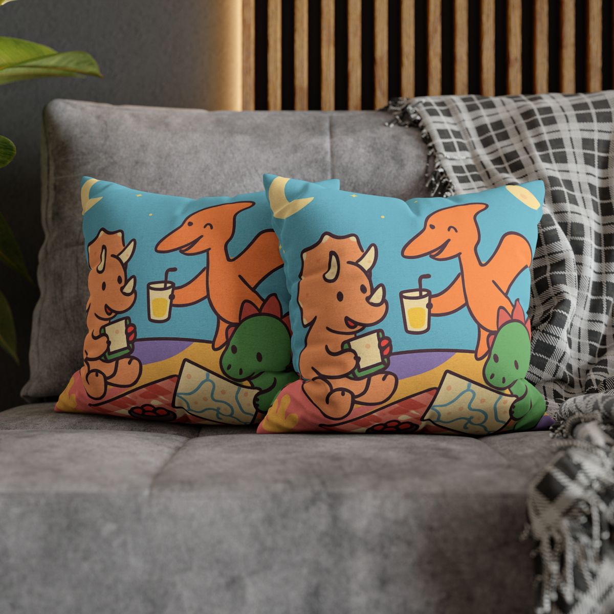 Planet Picnic With Dinosaurs custom pillow cases