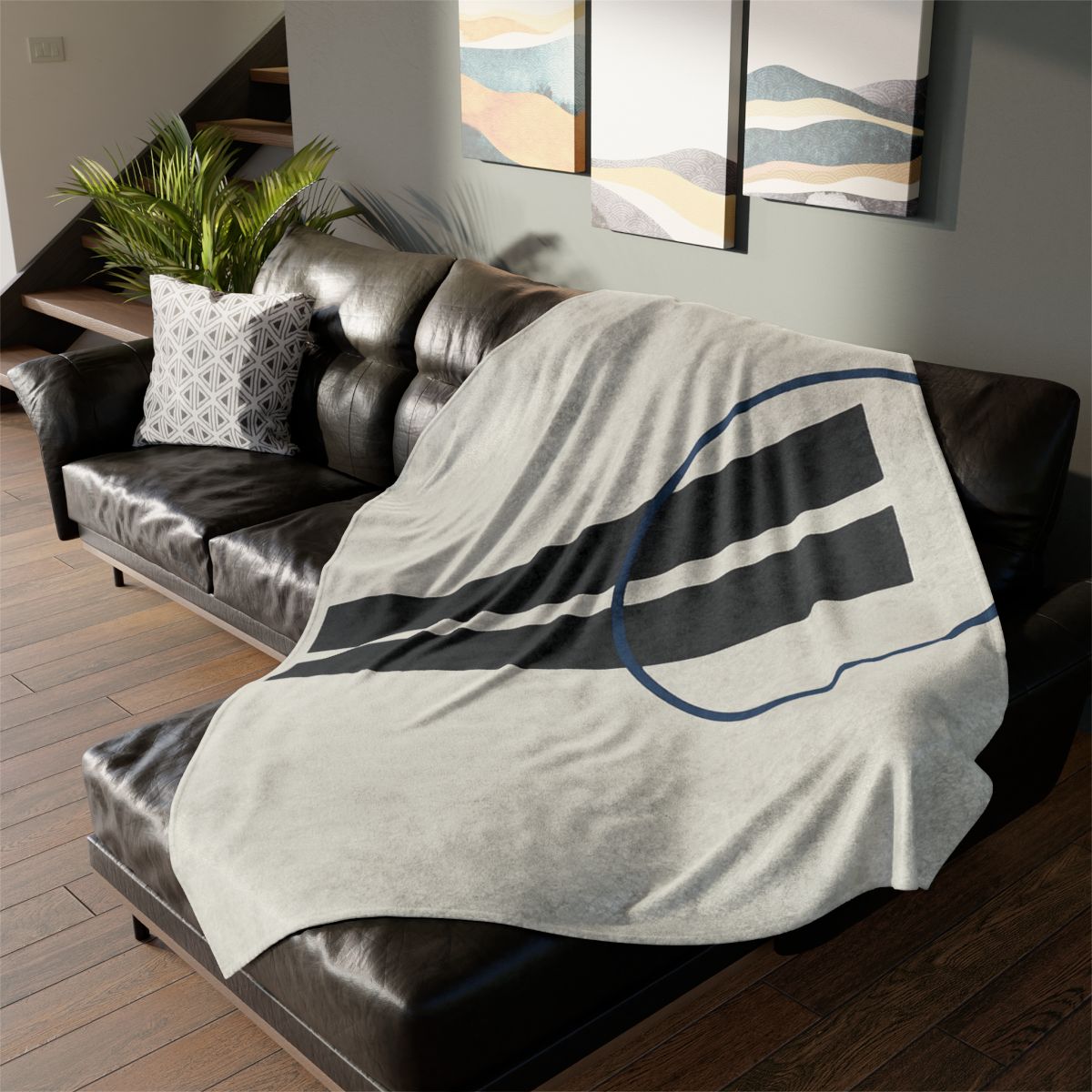 Split Column And Orbiting Ring soft fleece blankets