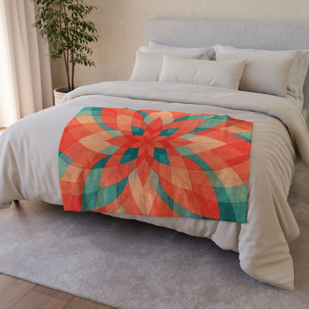 Petal Prism Overlap soft fleece blankets