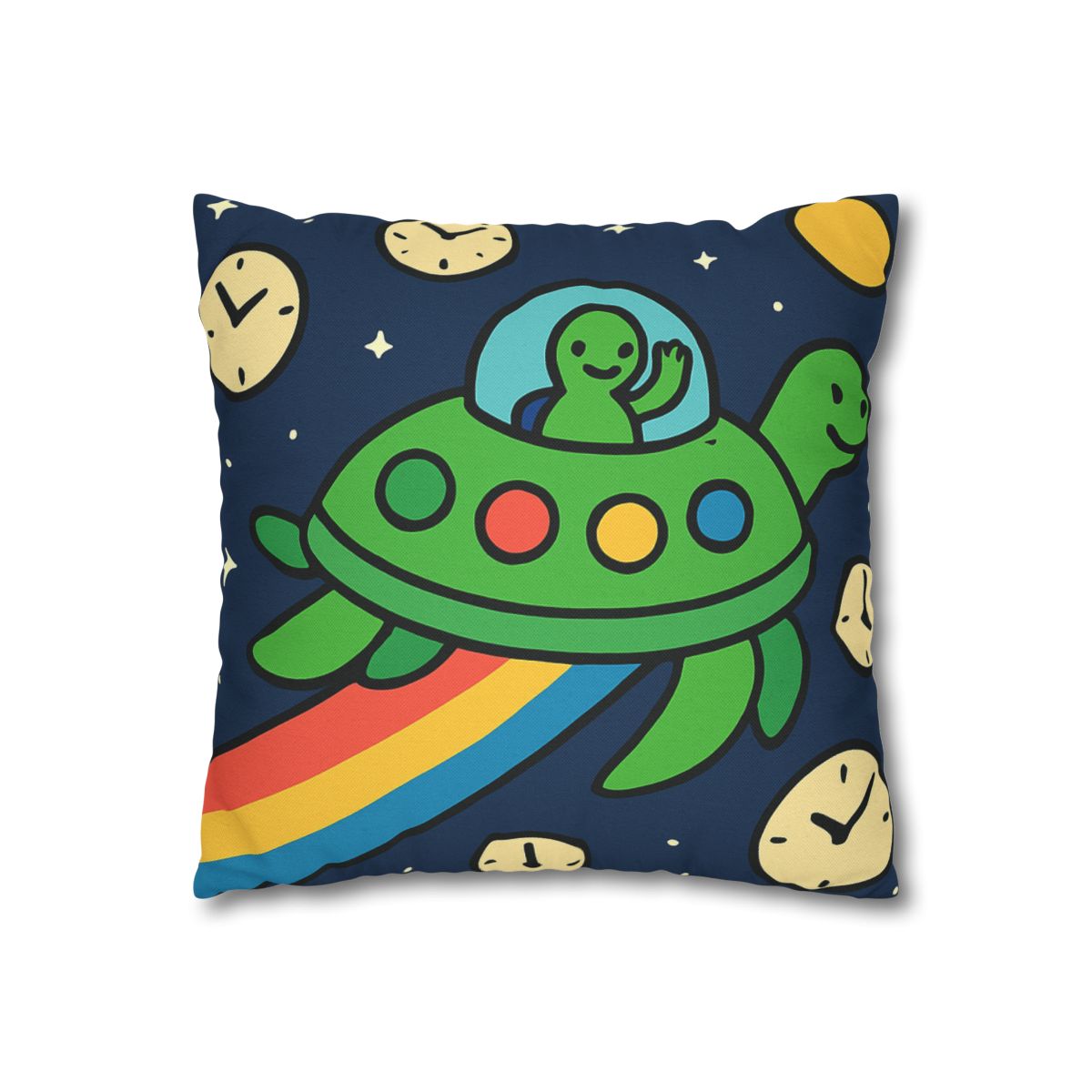 Time Traveling Turtle Spaceship stylish decorative pillowcases