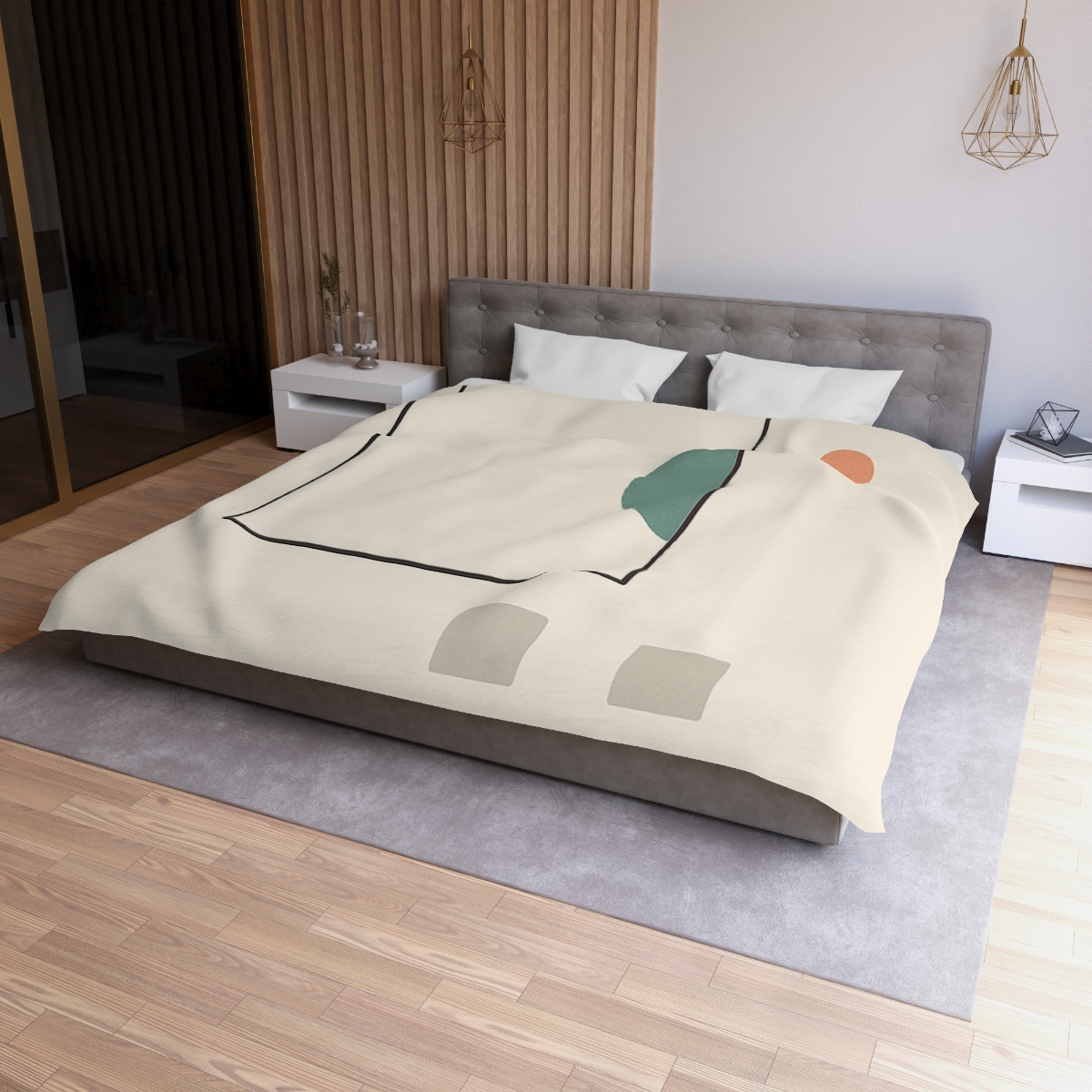 Offset Frame And Crescent Pause custom duvets