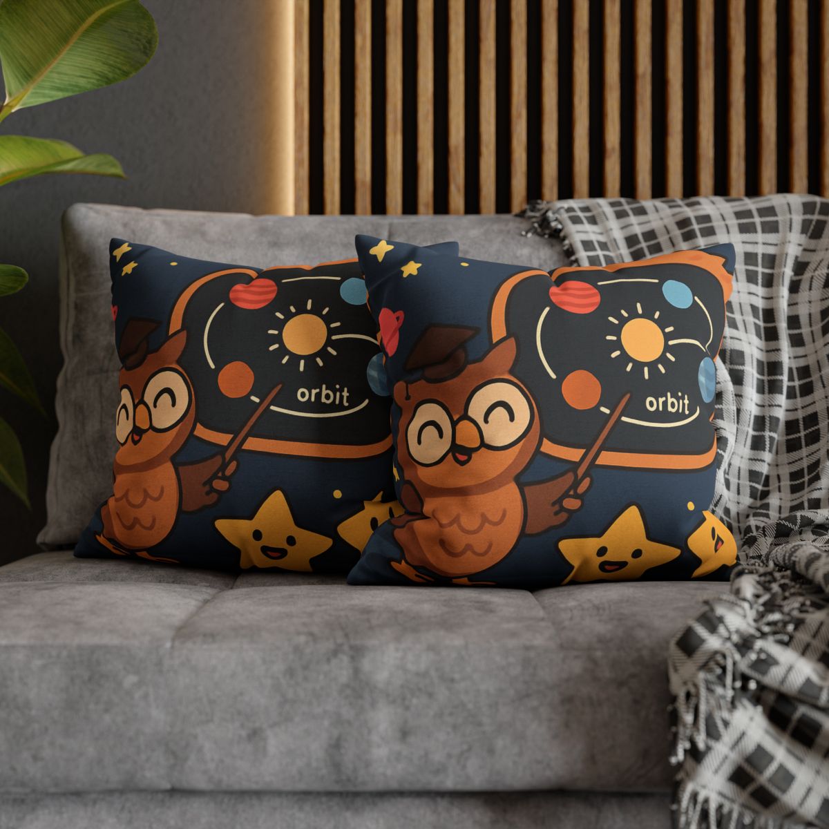 Comet Classroom Owl soft cotton pillow cases