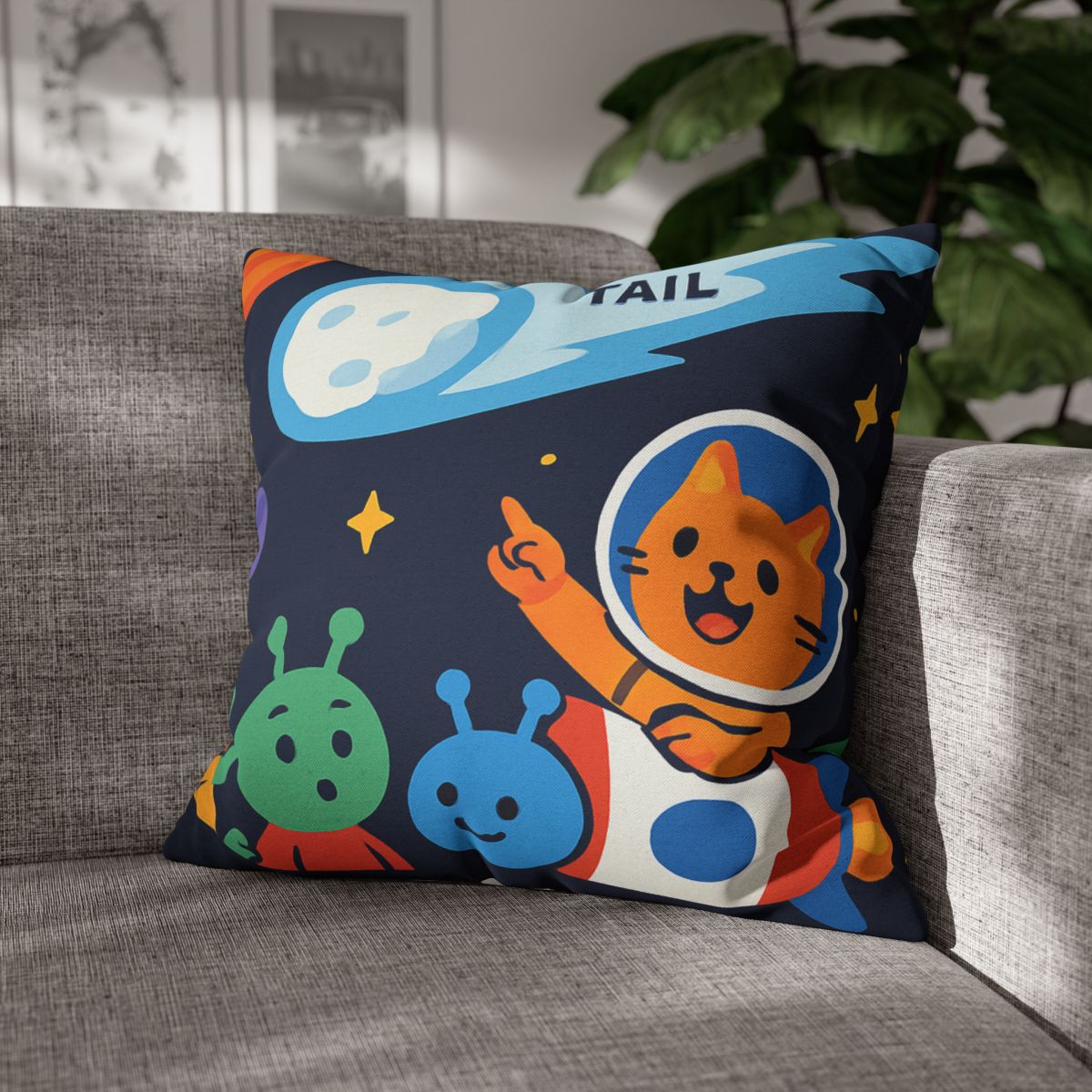Comet Classroom With Captain Cat personalized pillow covers