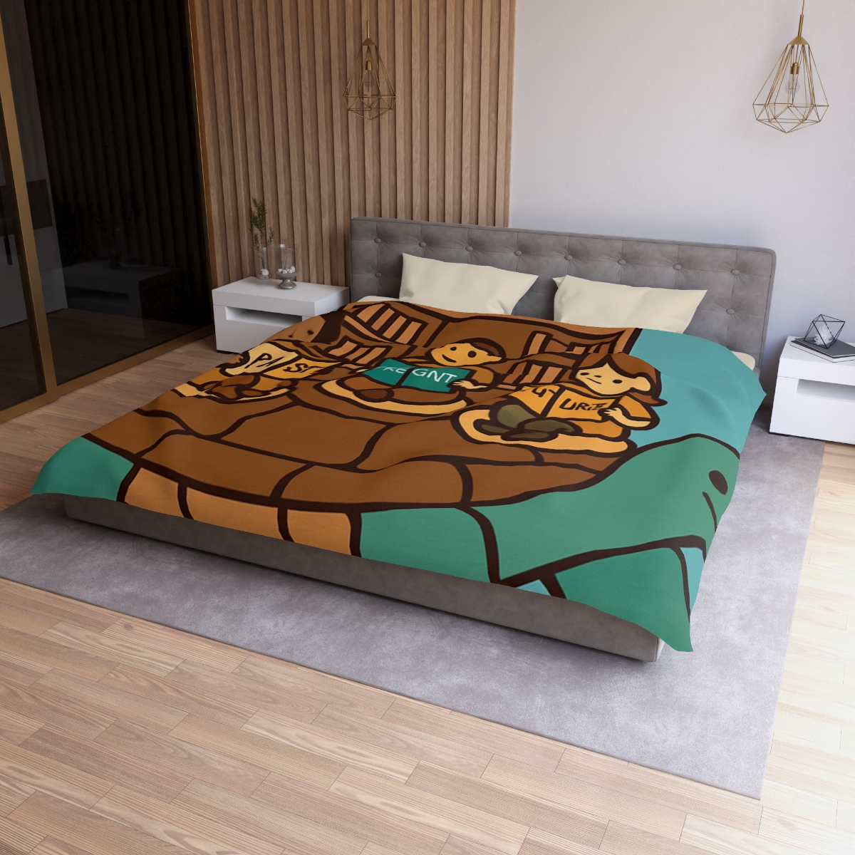 Time Traveling Turtle Library stylish duvet covers