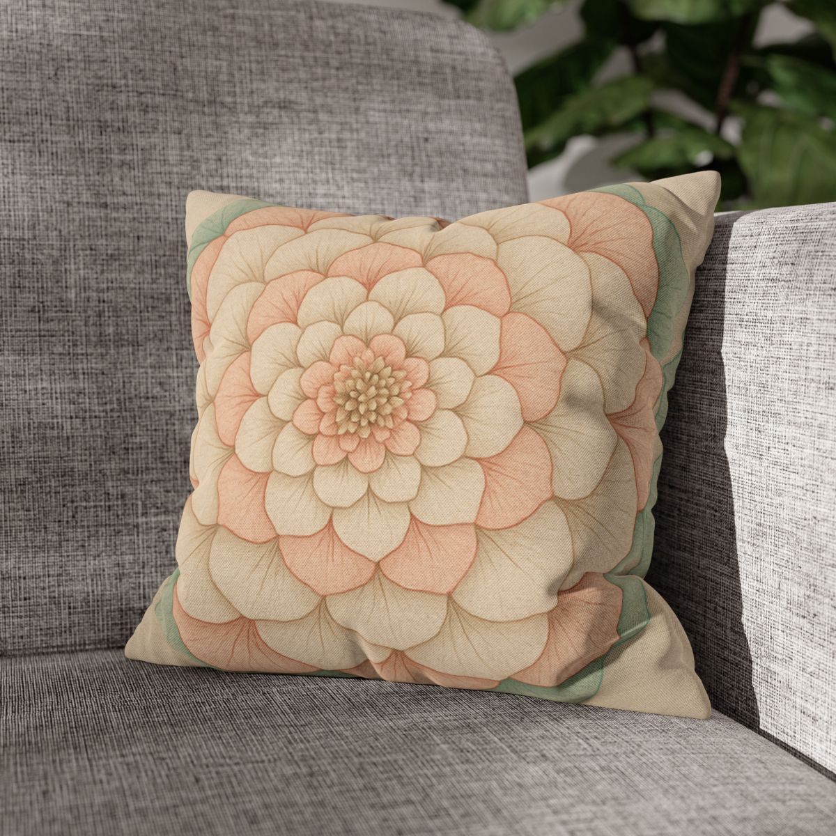 Petal Concentric Echoes soft cotton pillow cases
