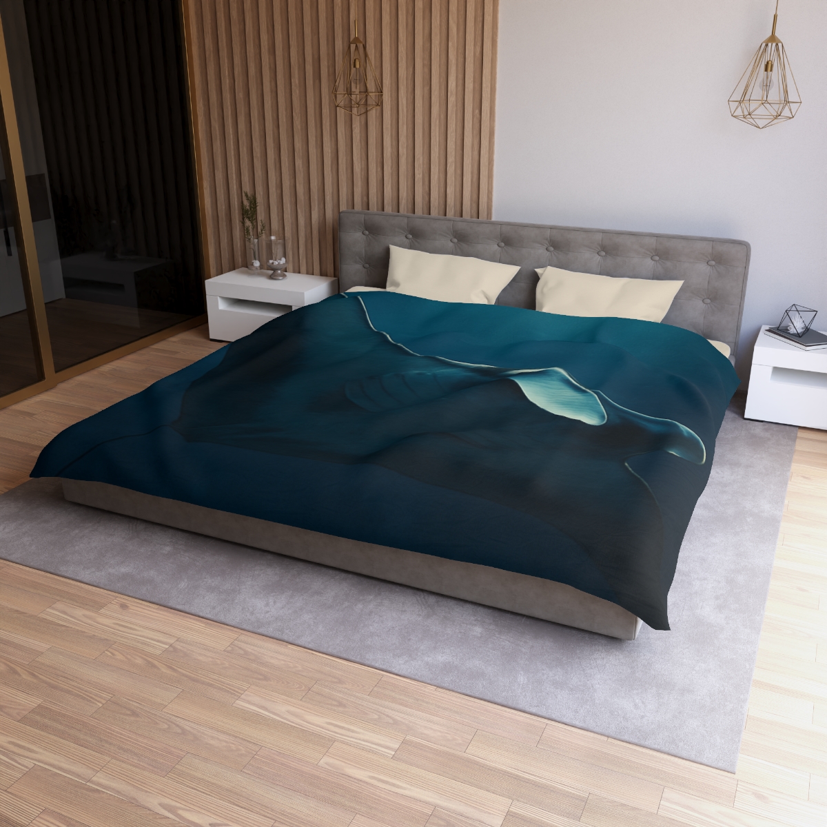 Starlit Glide Manta Ray stylish duvet covers