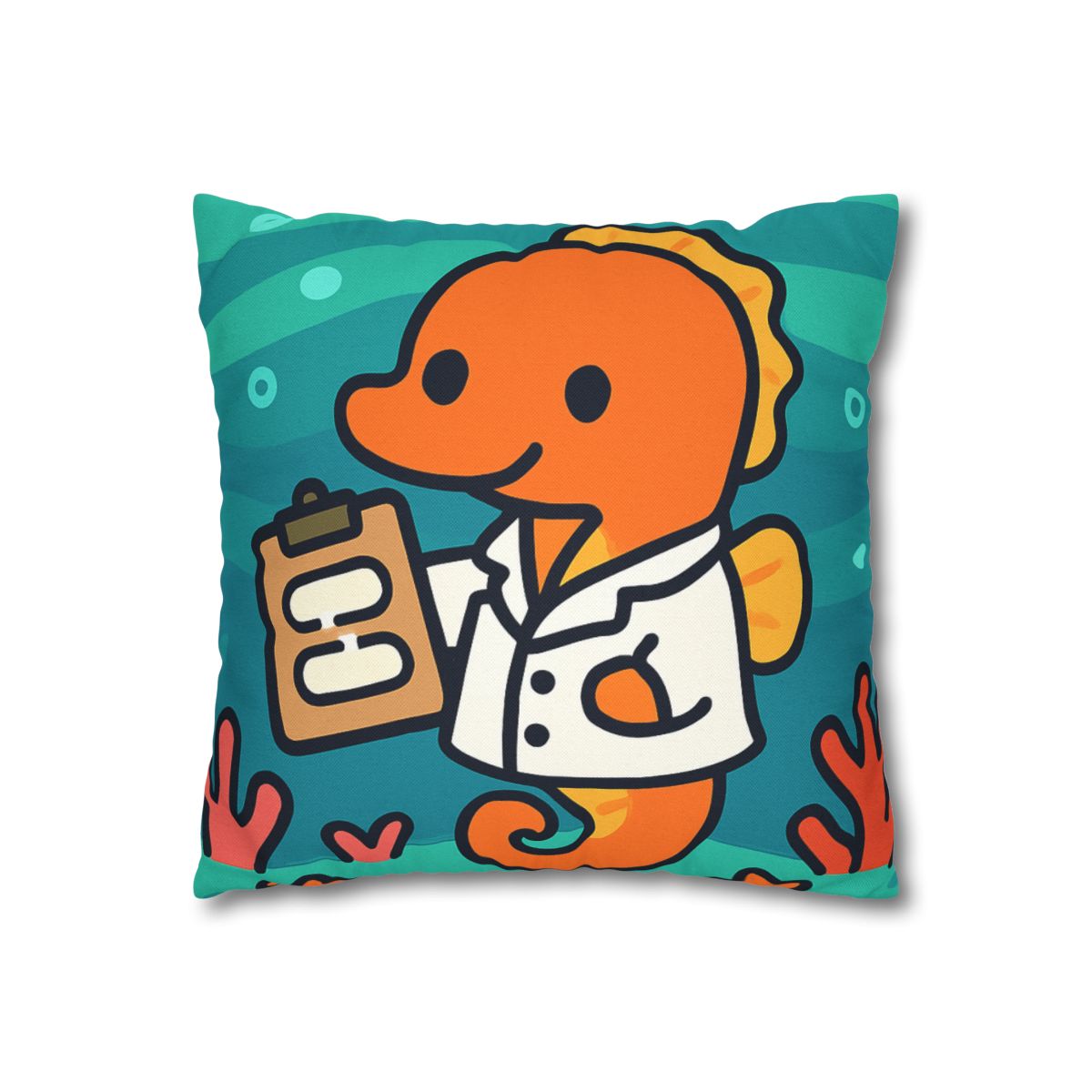 Aurora Reef Seahorse Scientist designer print pillow cases