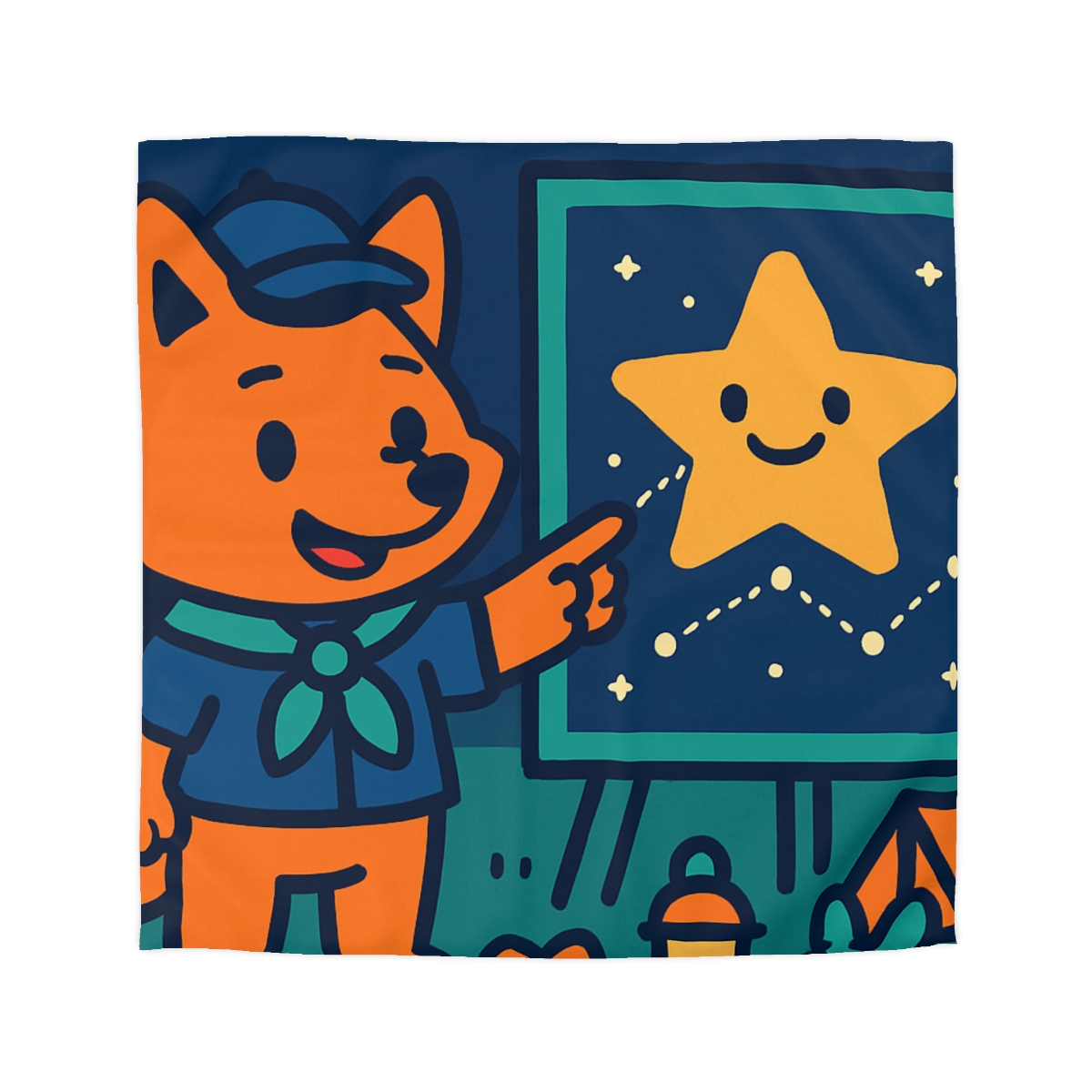 Stargazing Fox Scouts personalized bedding duvets