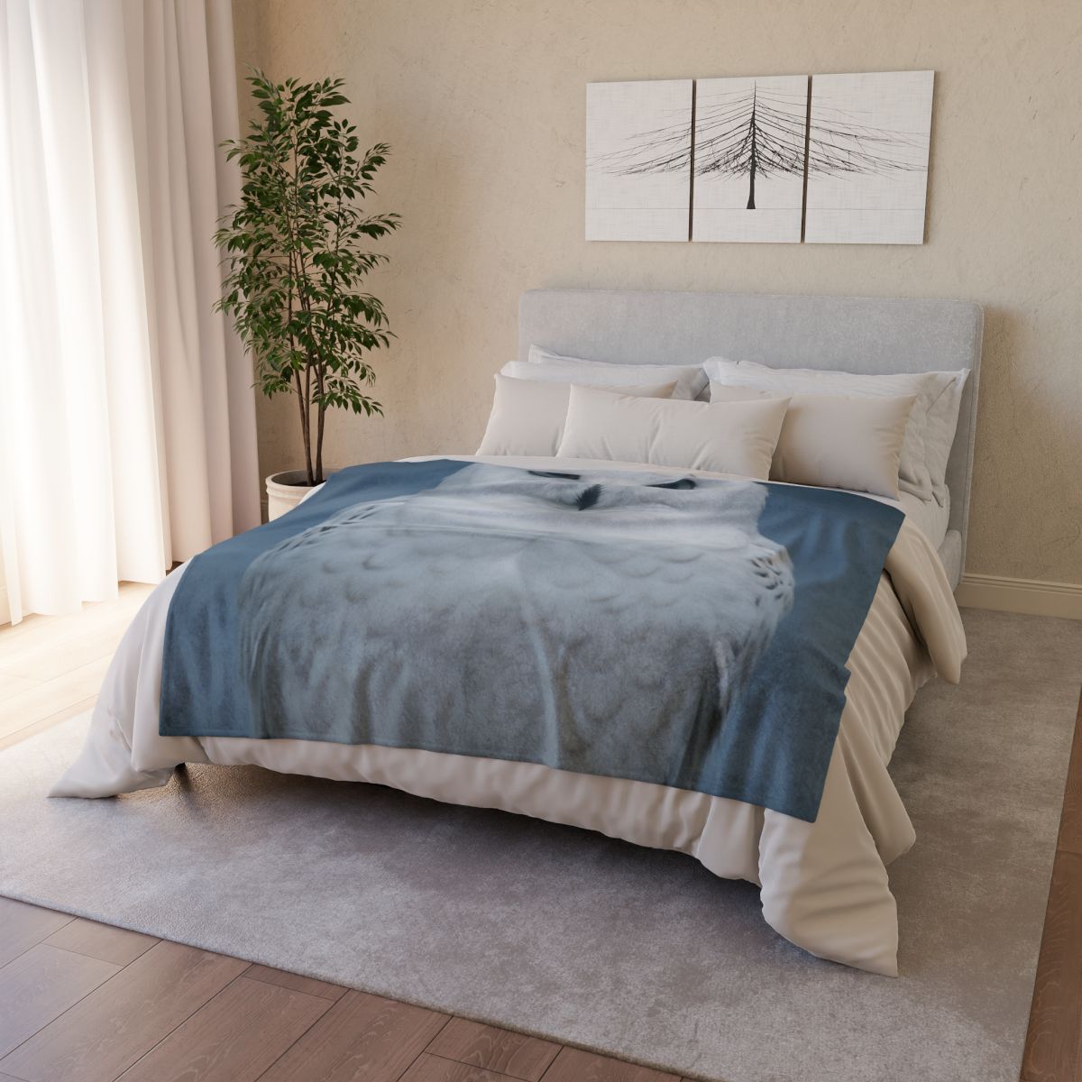 Midnight Watch Snowy Owl stylish throw blankets