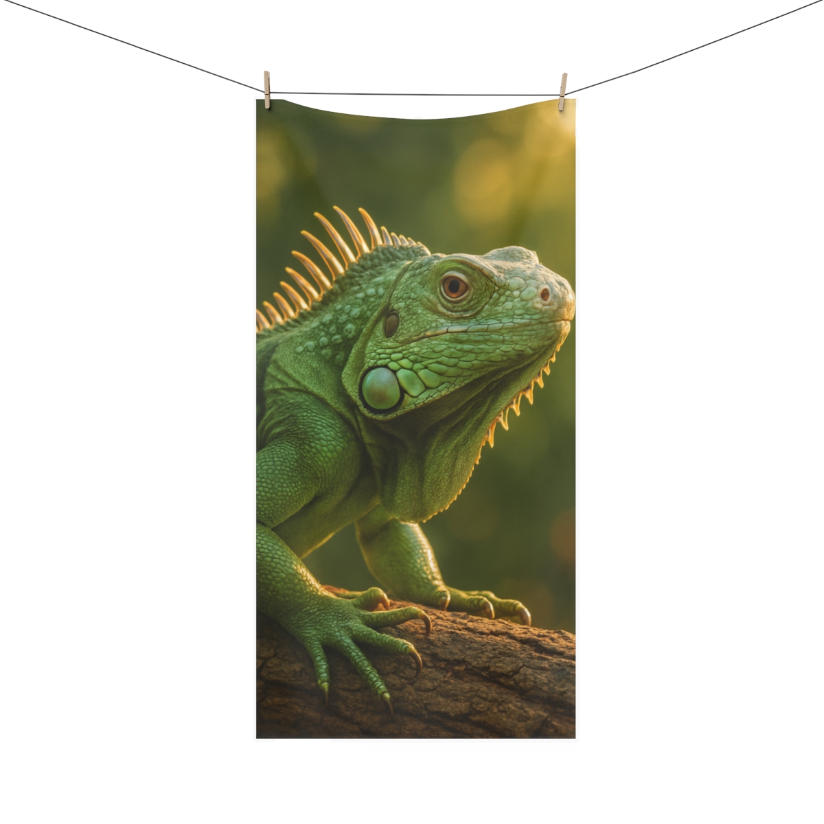 Nebula Sunbeam Green Iguana personalized bath towels