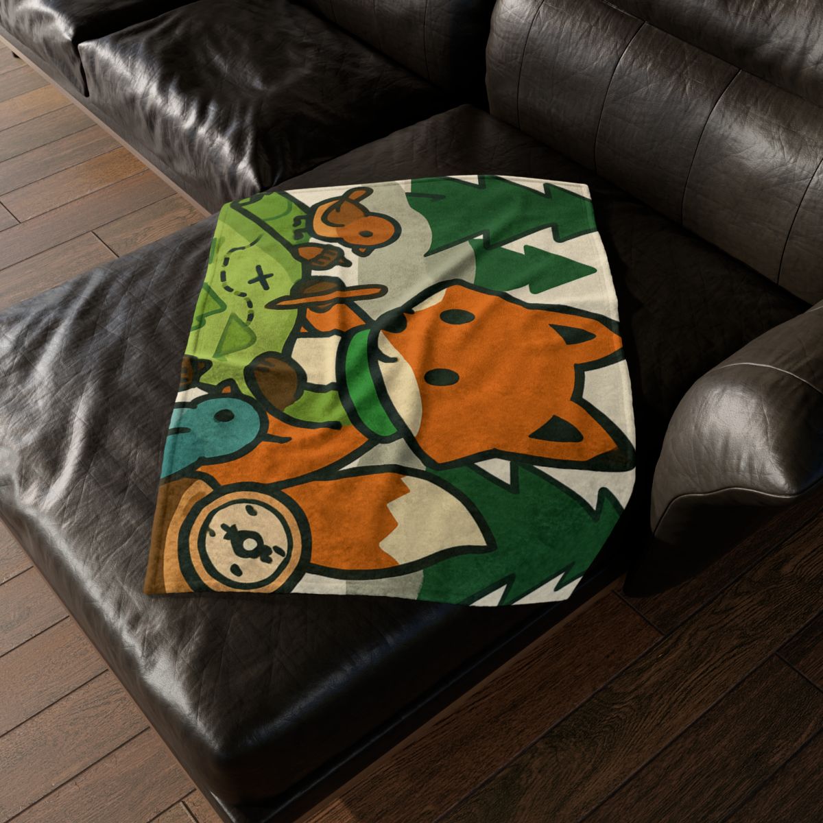 The Map Making Fox In Misty Pines personalized cozy blankets