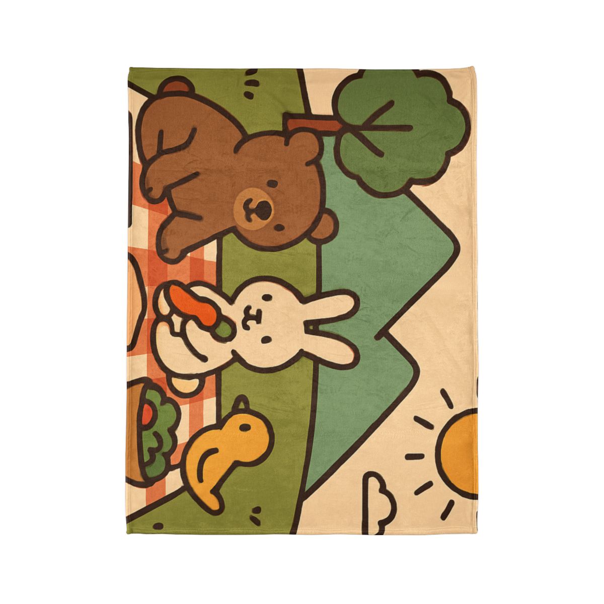 Mountain Picnic Pals trendy patterned blankets