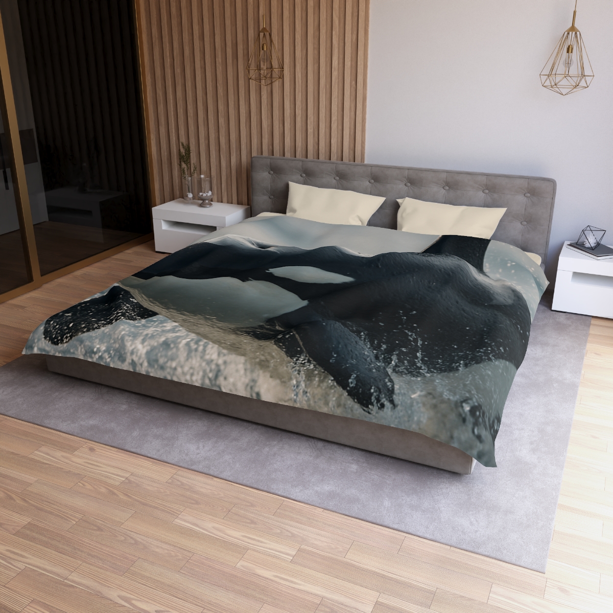 Tidal Monarch Orca custom duvets