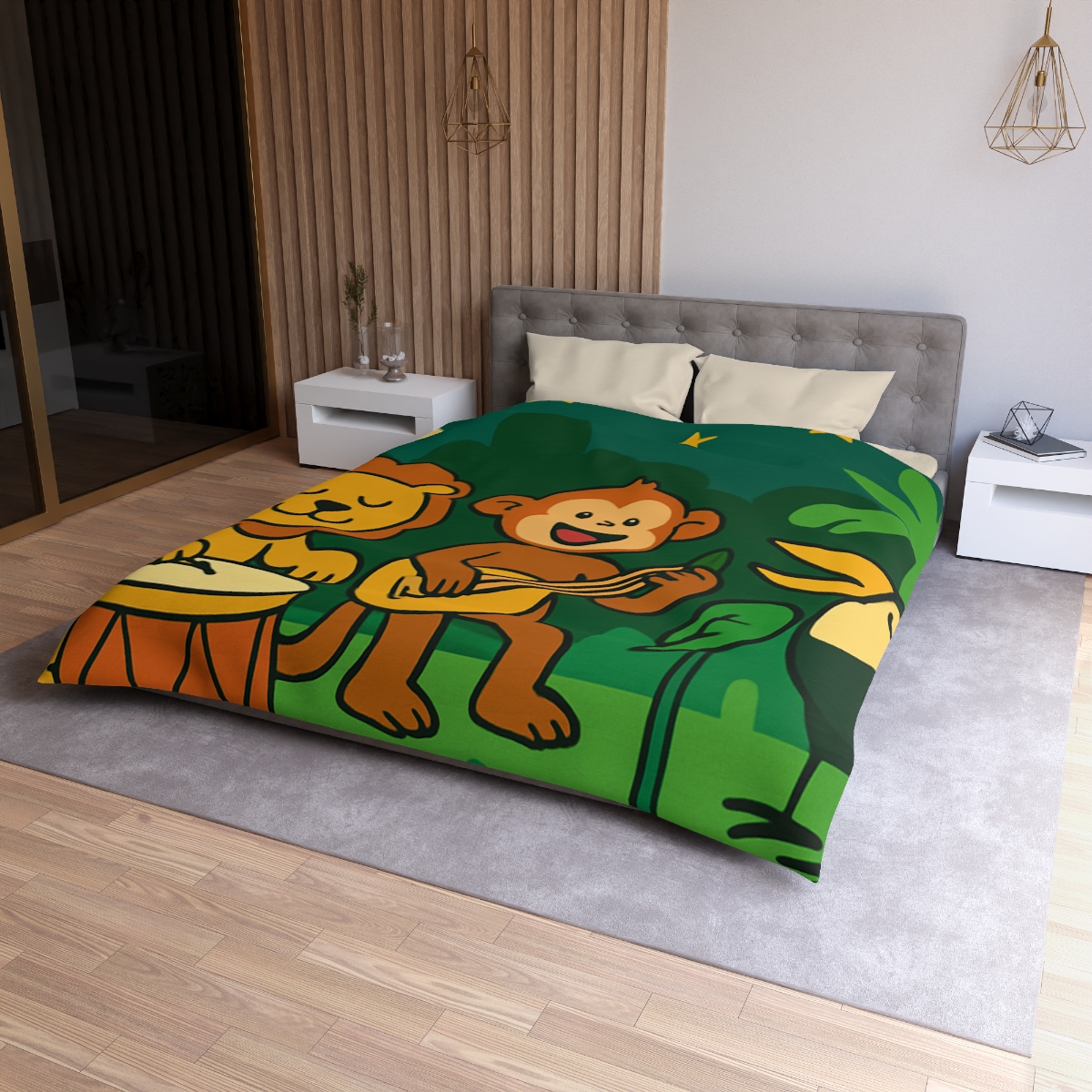 Moonlight Jungle Orchestra personalized bedding duvets