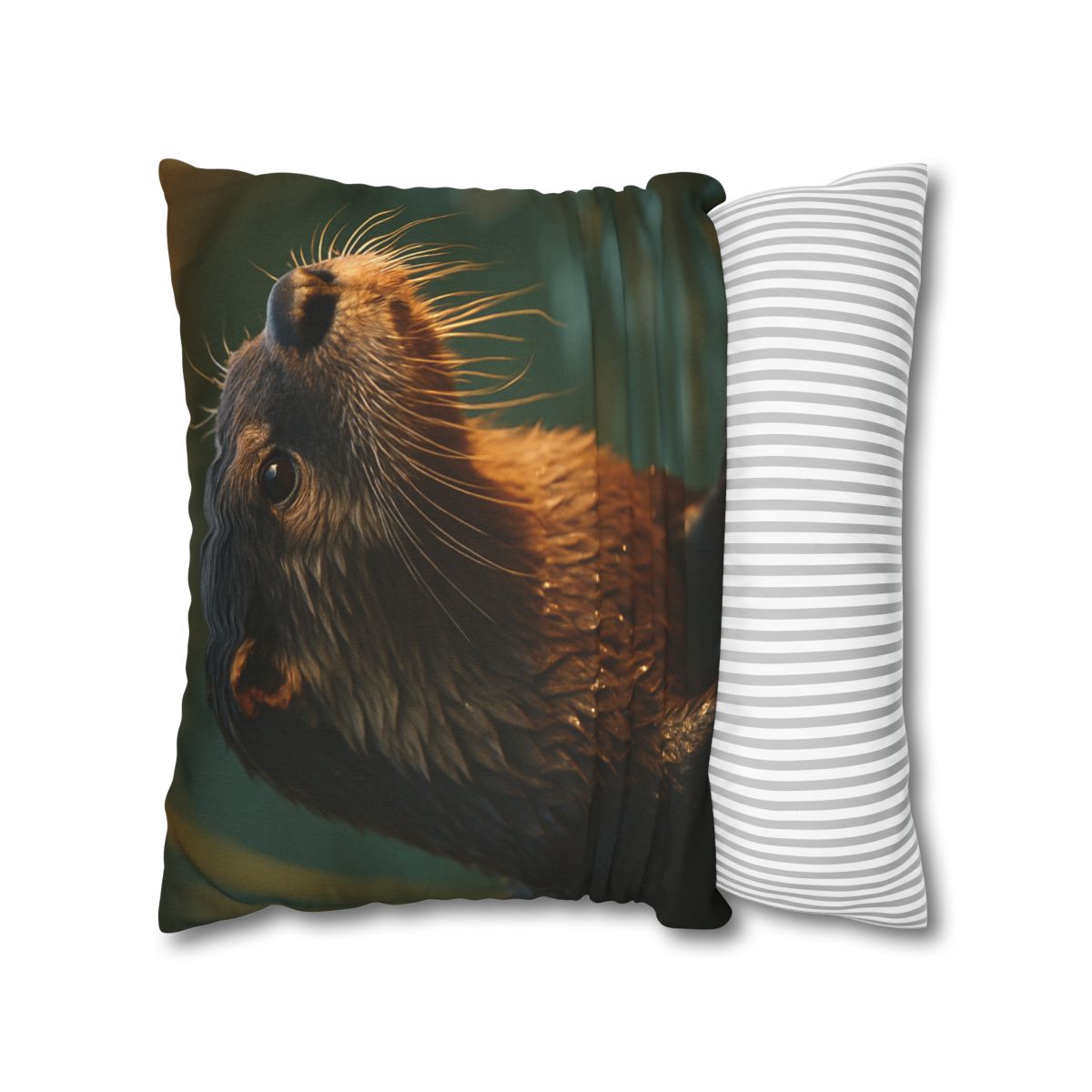 Glinting Stream River Otter soft cotton pillow cases