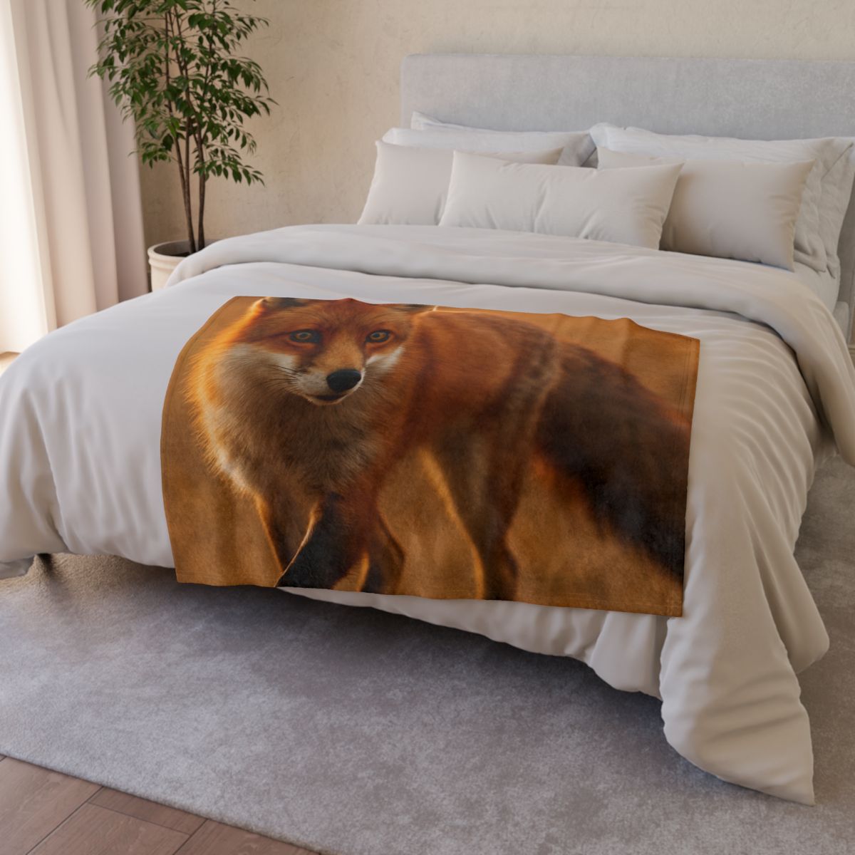 Crimson Whisper Red Fox warm winter blankets
