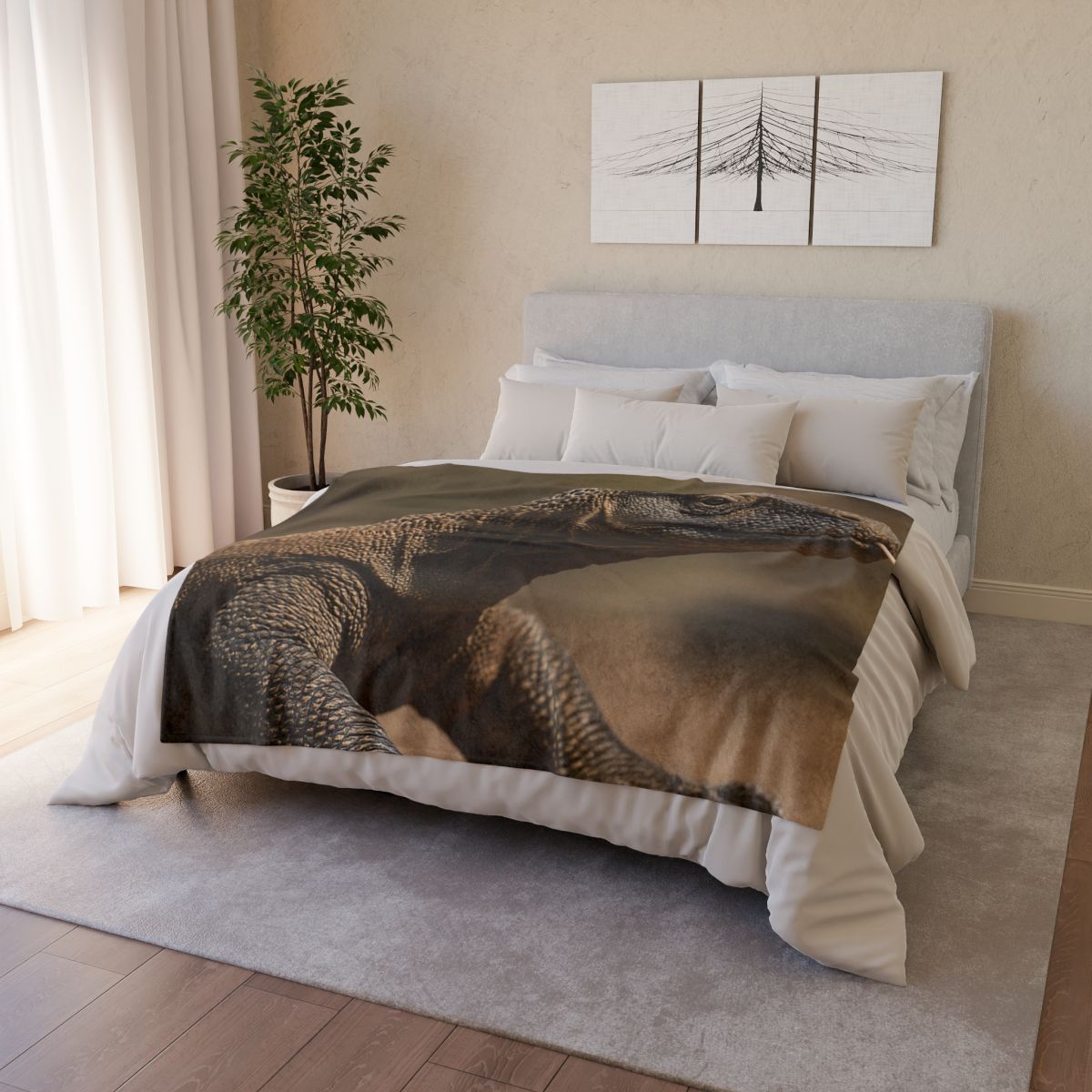 Ancient Sentinel Komodo Dragon decorative home blankets