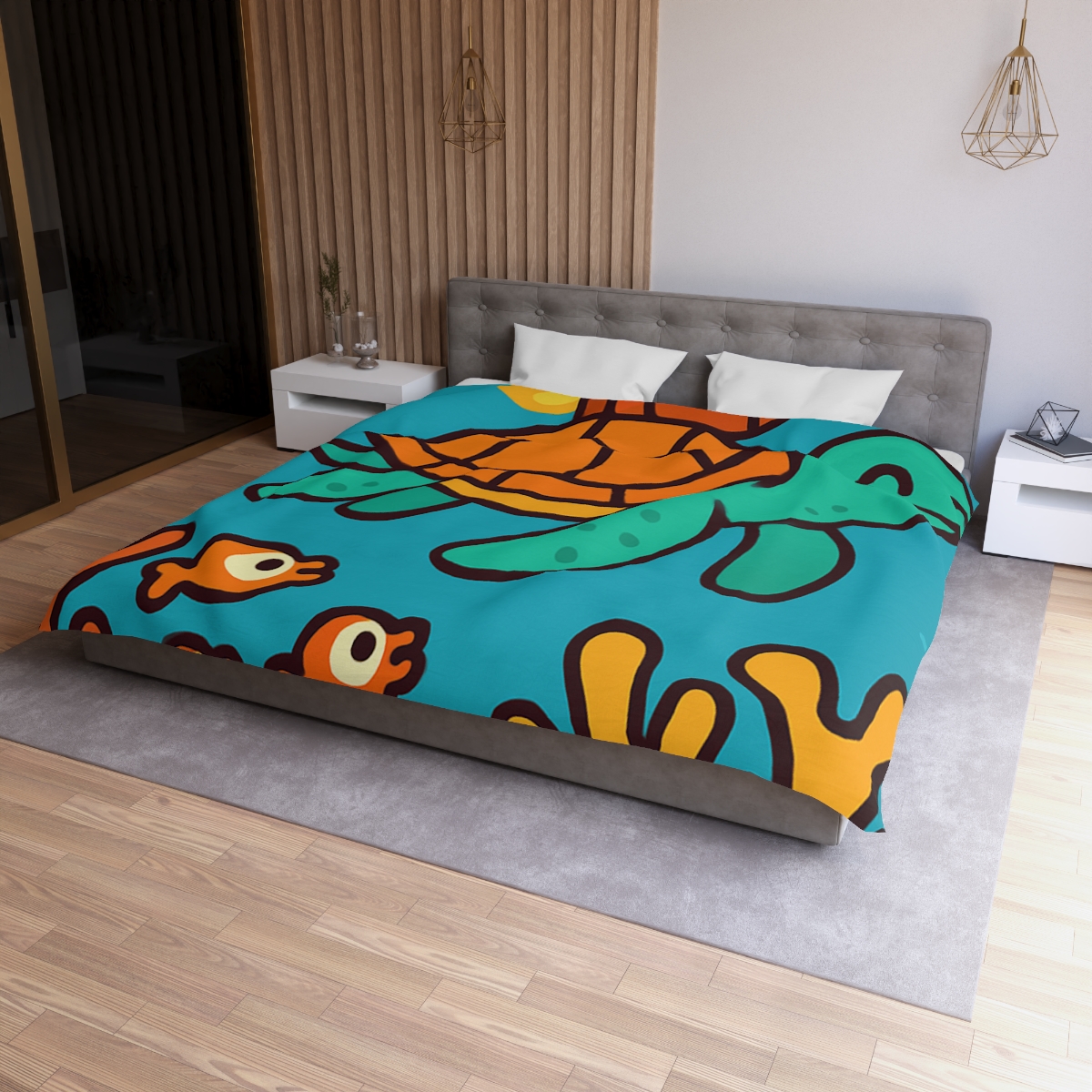 Rocket Powered Turtle Reef soft comforter duvets