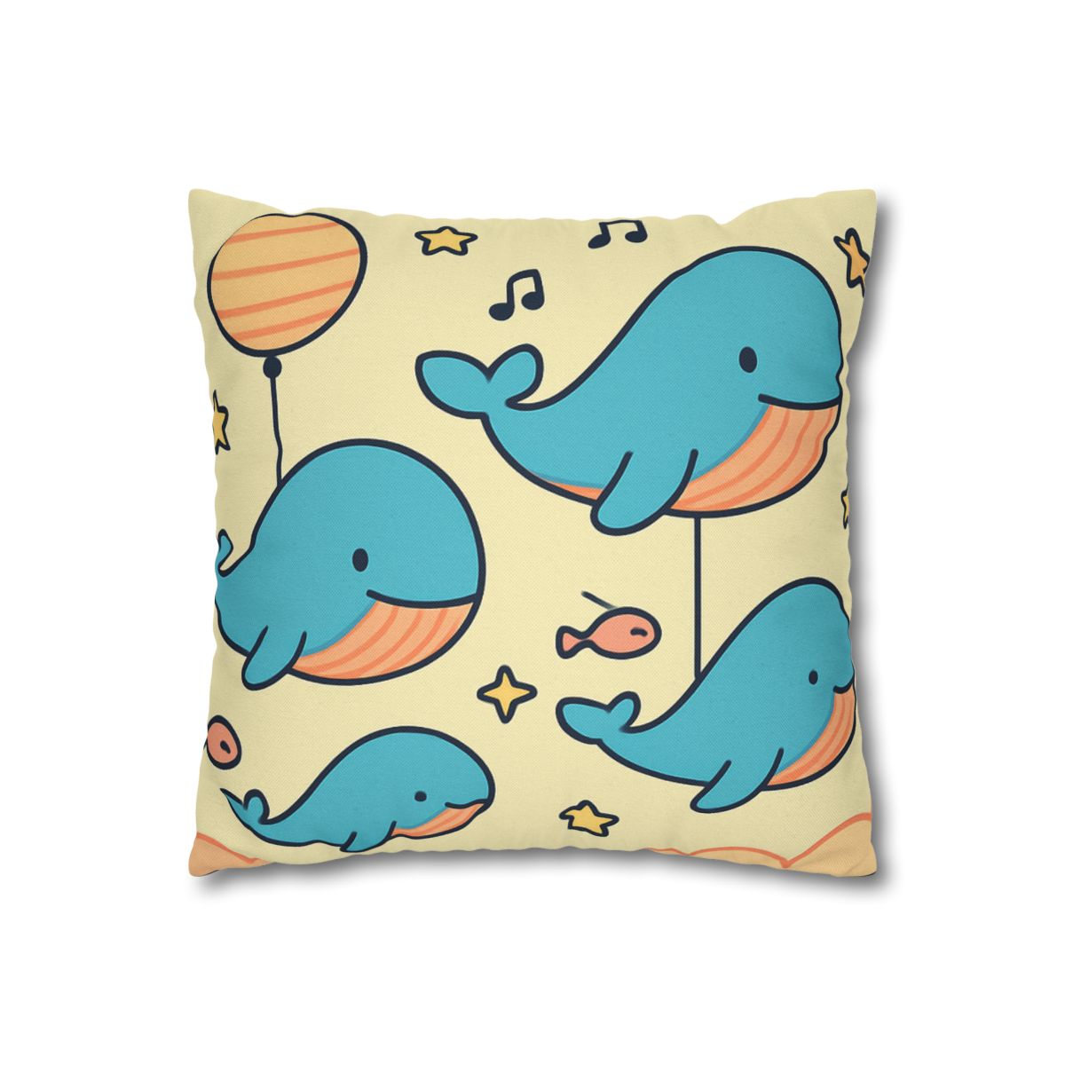 Cosmic Whale Parade personalized pillow covers