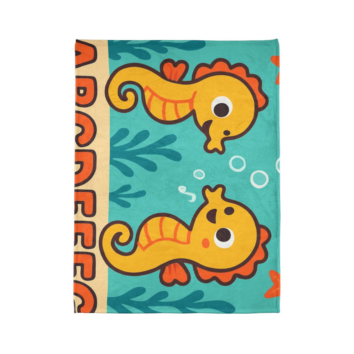 Underwater Alphabet Reef With Singing Seahorses stylish throw blankets
