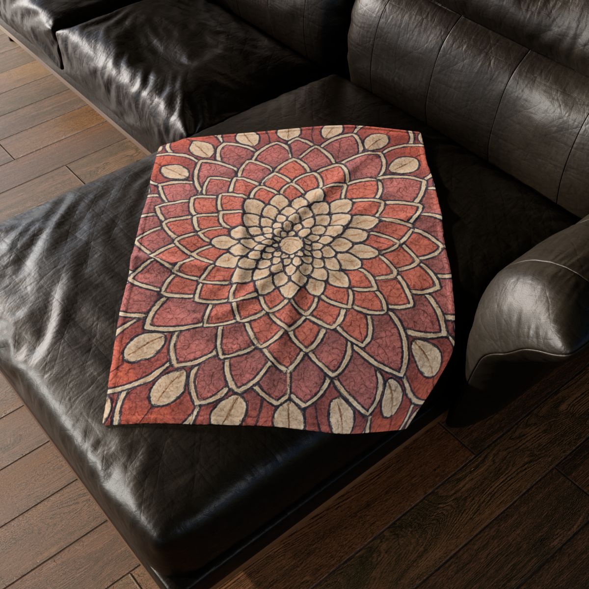 Bud Mosaic Fractal Bloom stylish throw blankets