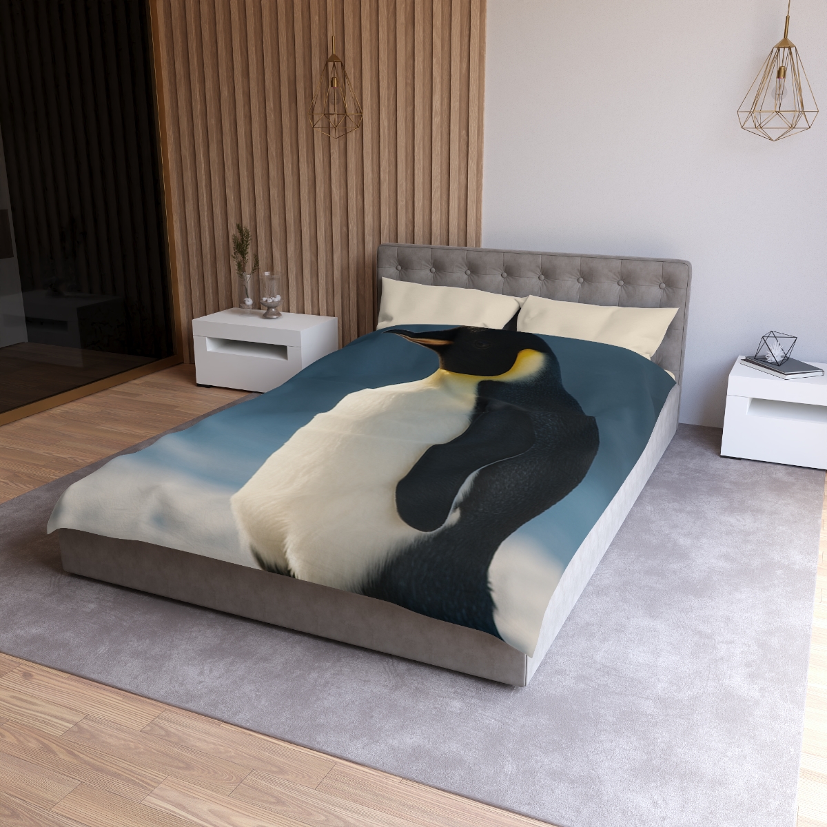 Aurora Drift Emperor Penguin custom duvets
