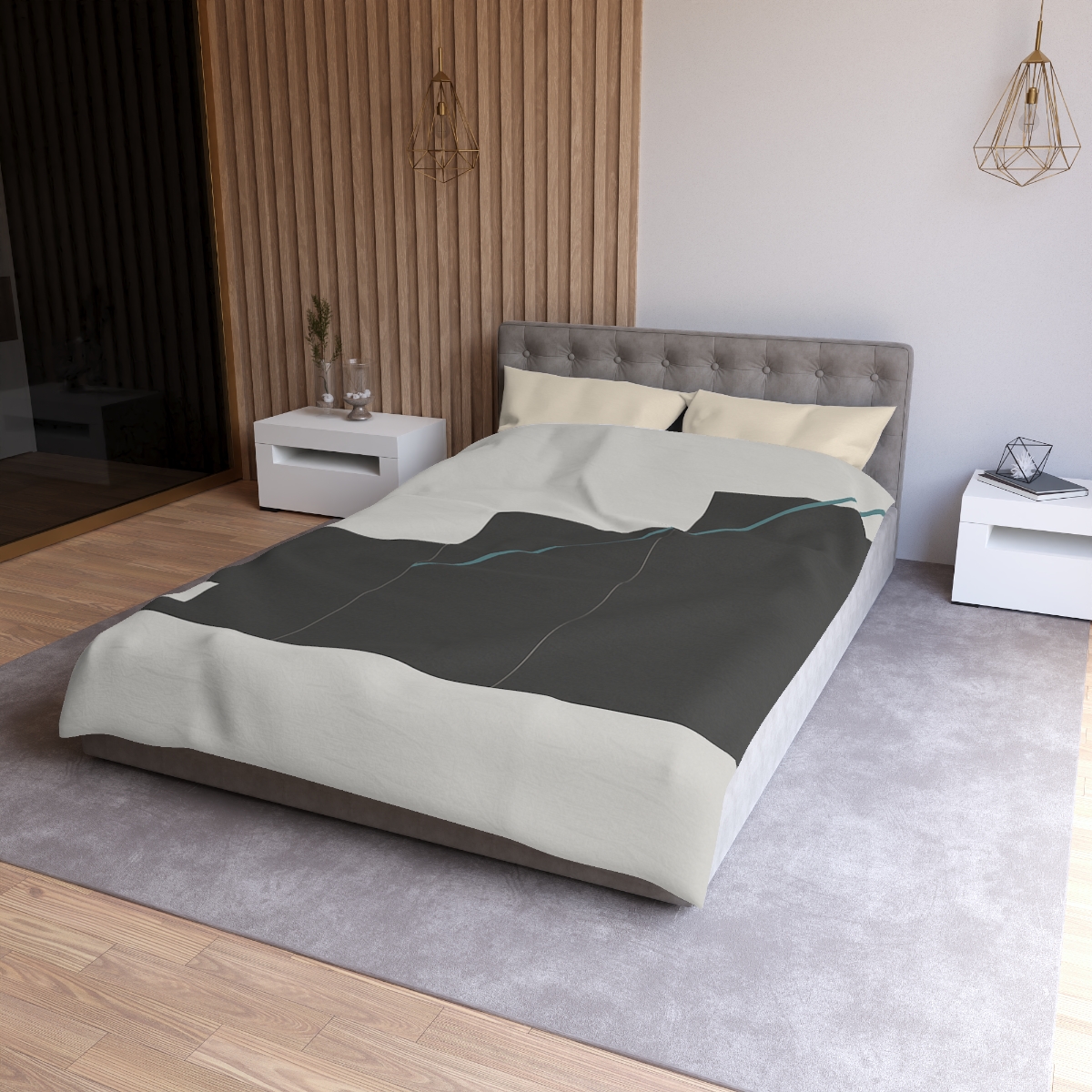 Stepped Rectangles With Quiet Diagonal designer printed duvets