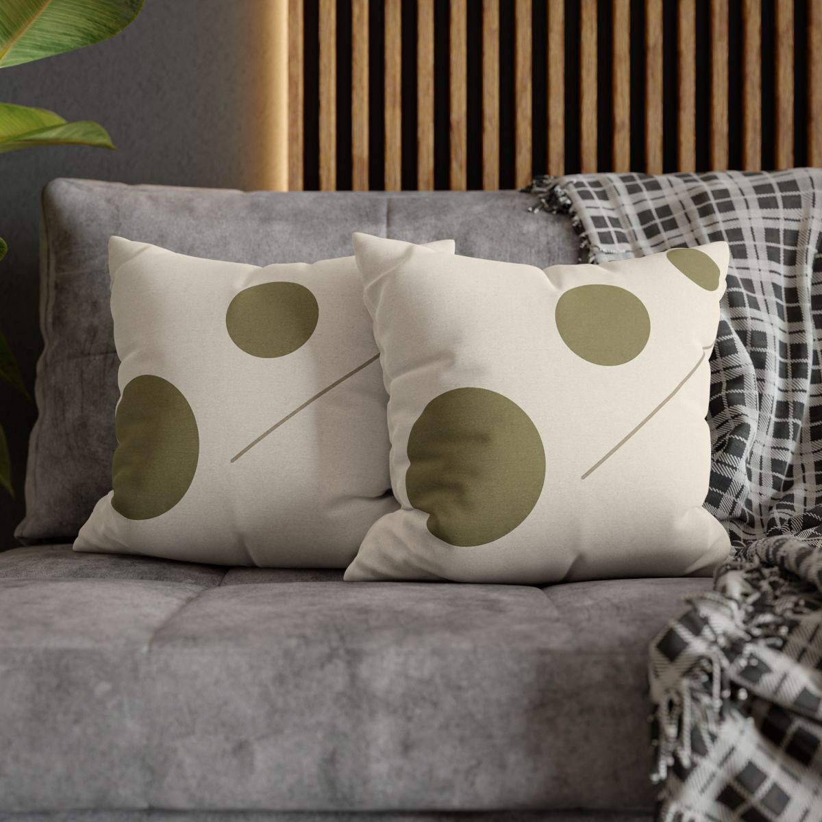Triad Of Circles With Open Line soft cotton pillow cases