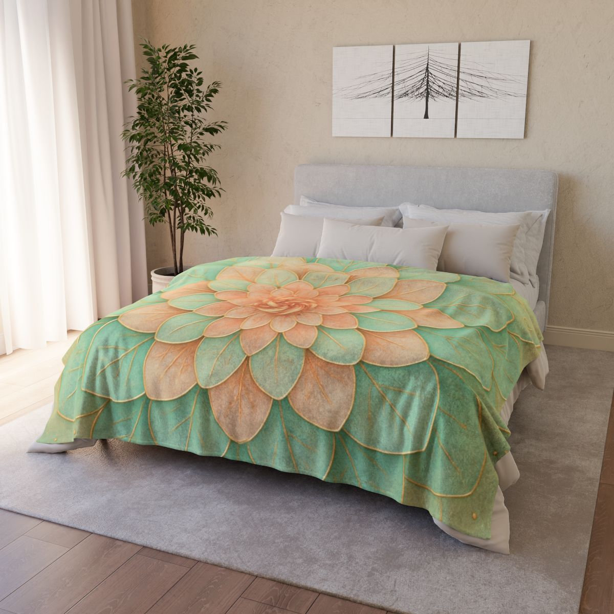 Petal Spiral Mosaic decorative home blankets