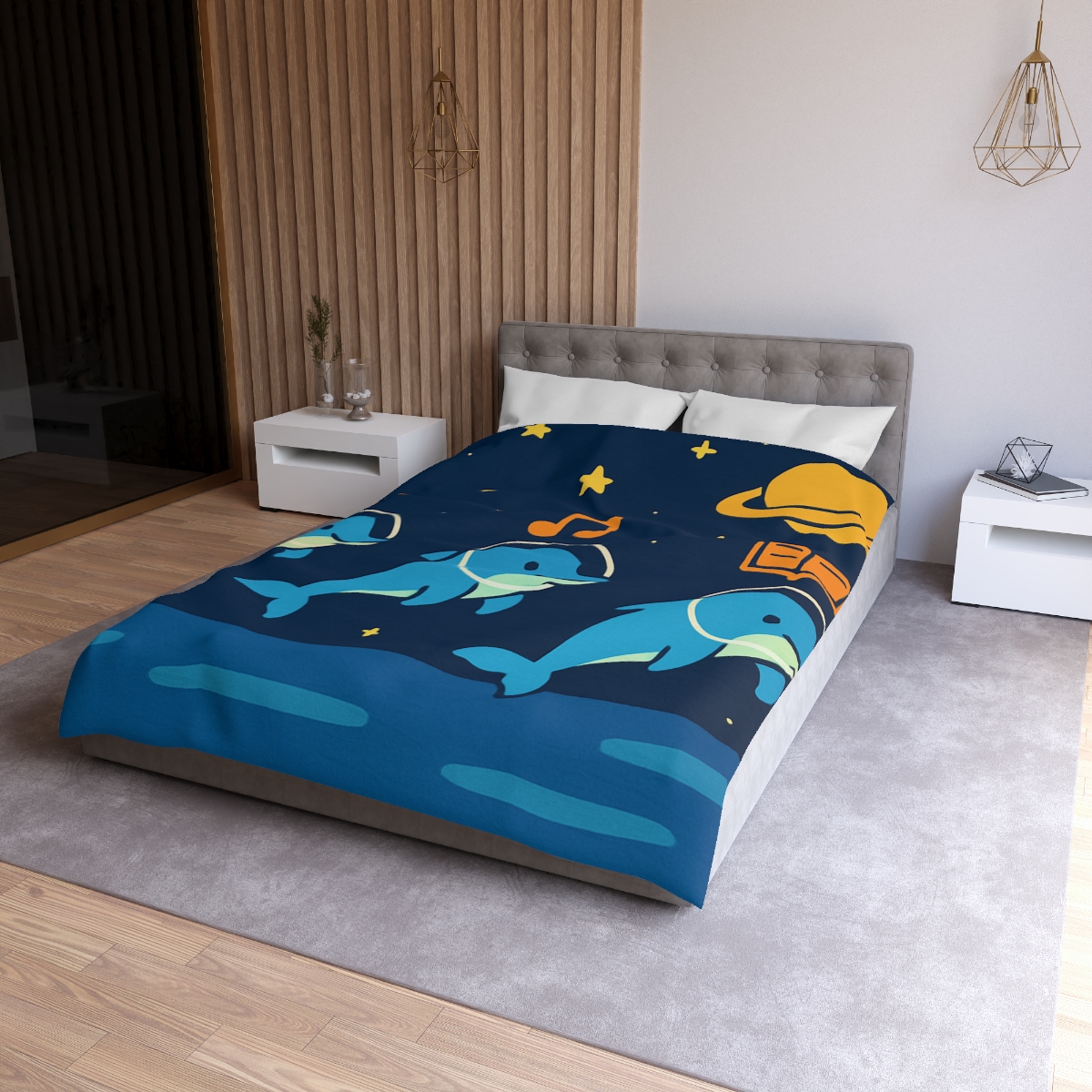 Space School Of The Ocean Dolphins duvets for gifts