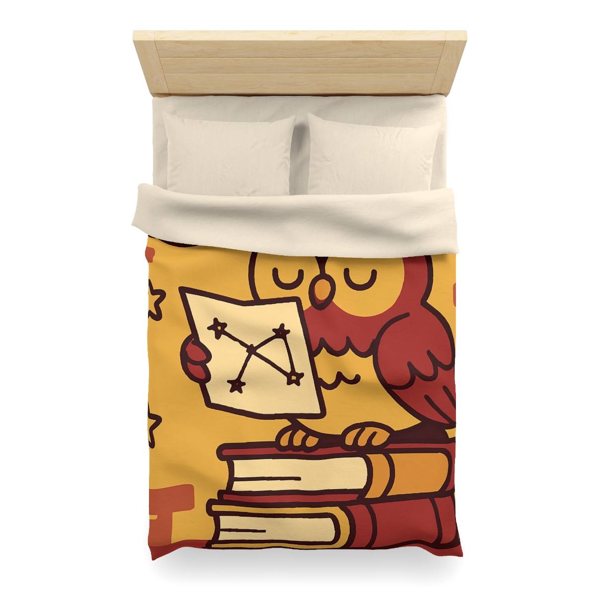 Cosmic Owl Library custom duvets