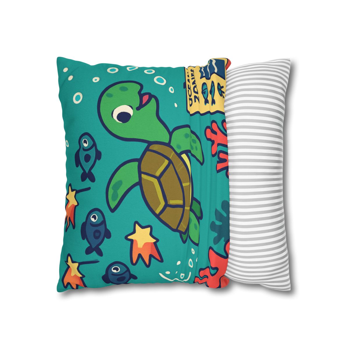 Coral Comet Turtle Parade trendy patterned pillow cases