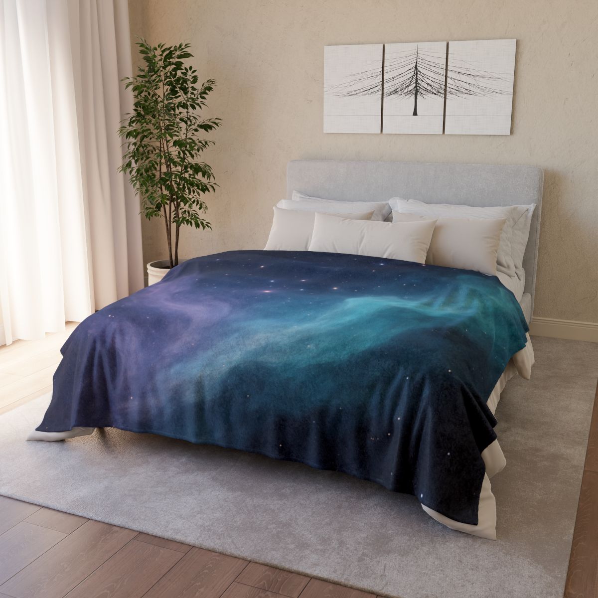 Luminous Nebula Tidal Surge stylish throw blankets
