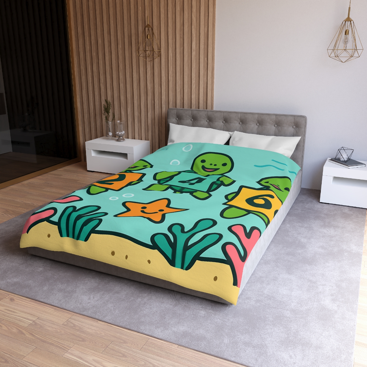 Coral Reef Math Parade Of Sea Turtles warm winter duvets