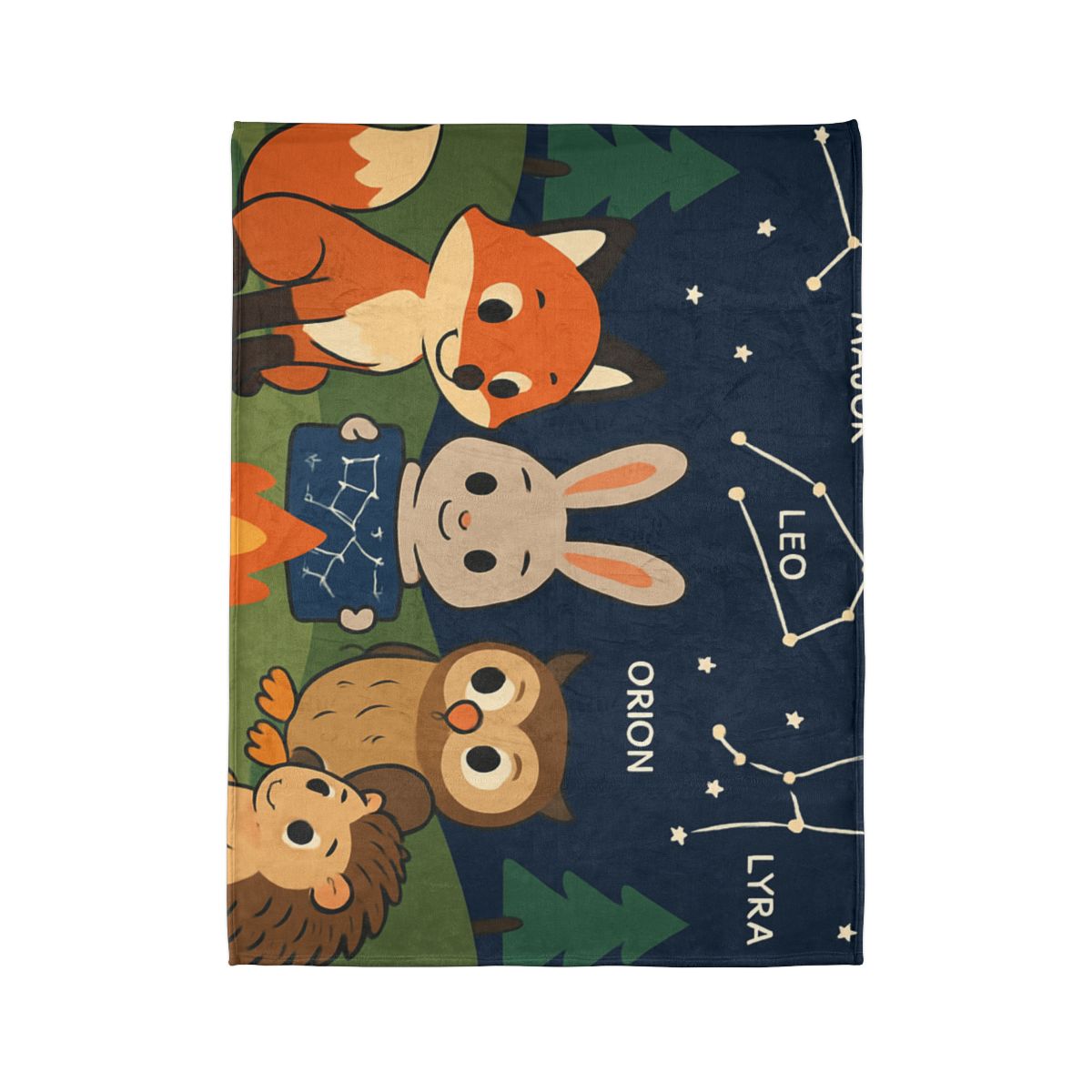 Constellation Campfire Critters stylish throw blankets