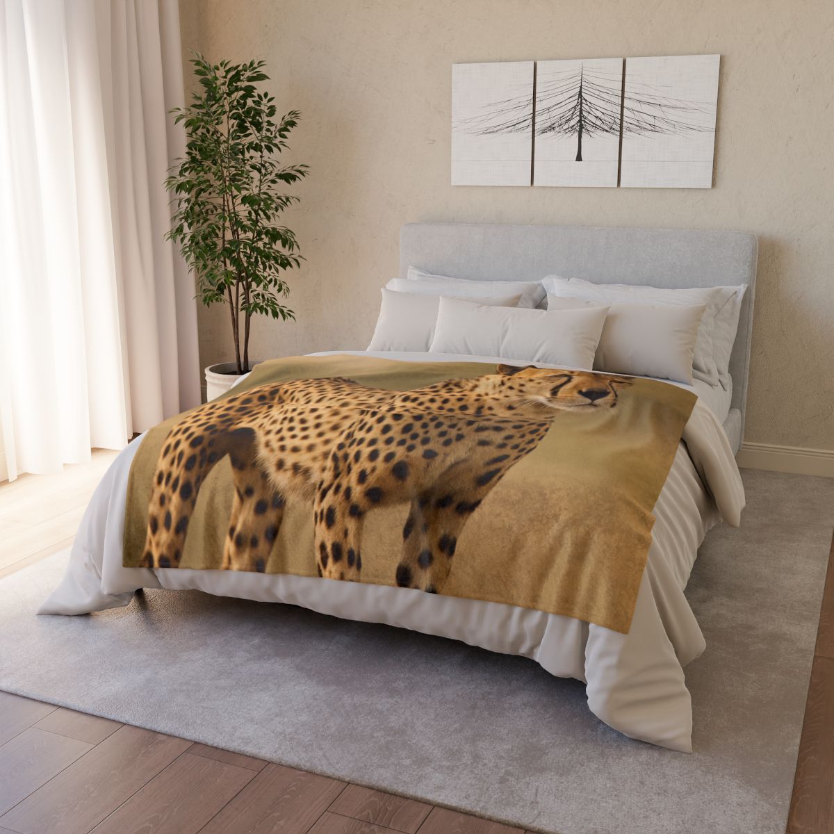 Wind Trace Cheetah soft fleece blankets