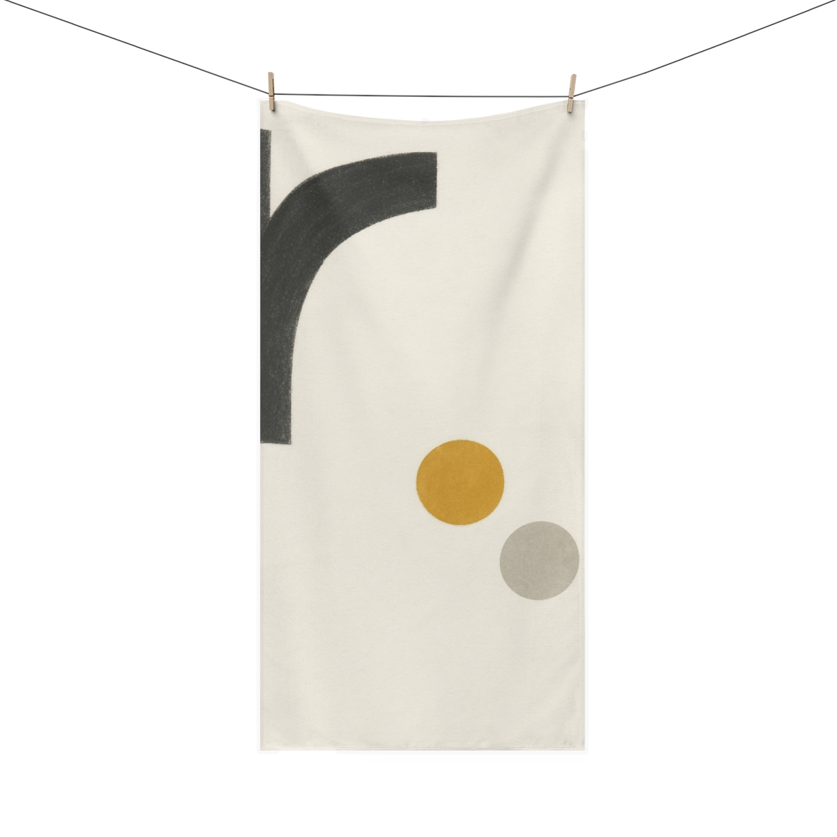Corner Arc Negative Space personalized bath towels