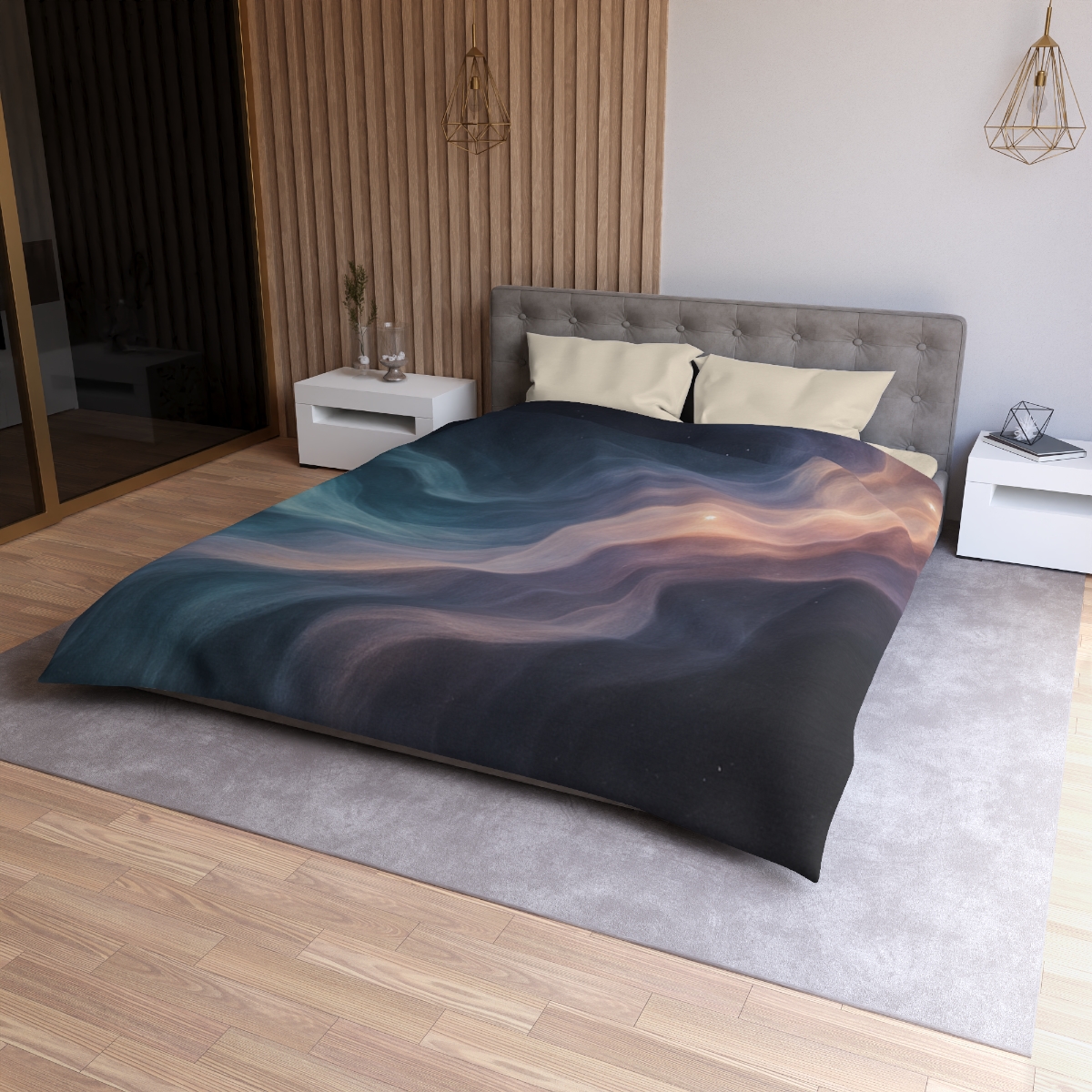 Prismatic Nebula Silk Drift personalized bedding duvets
