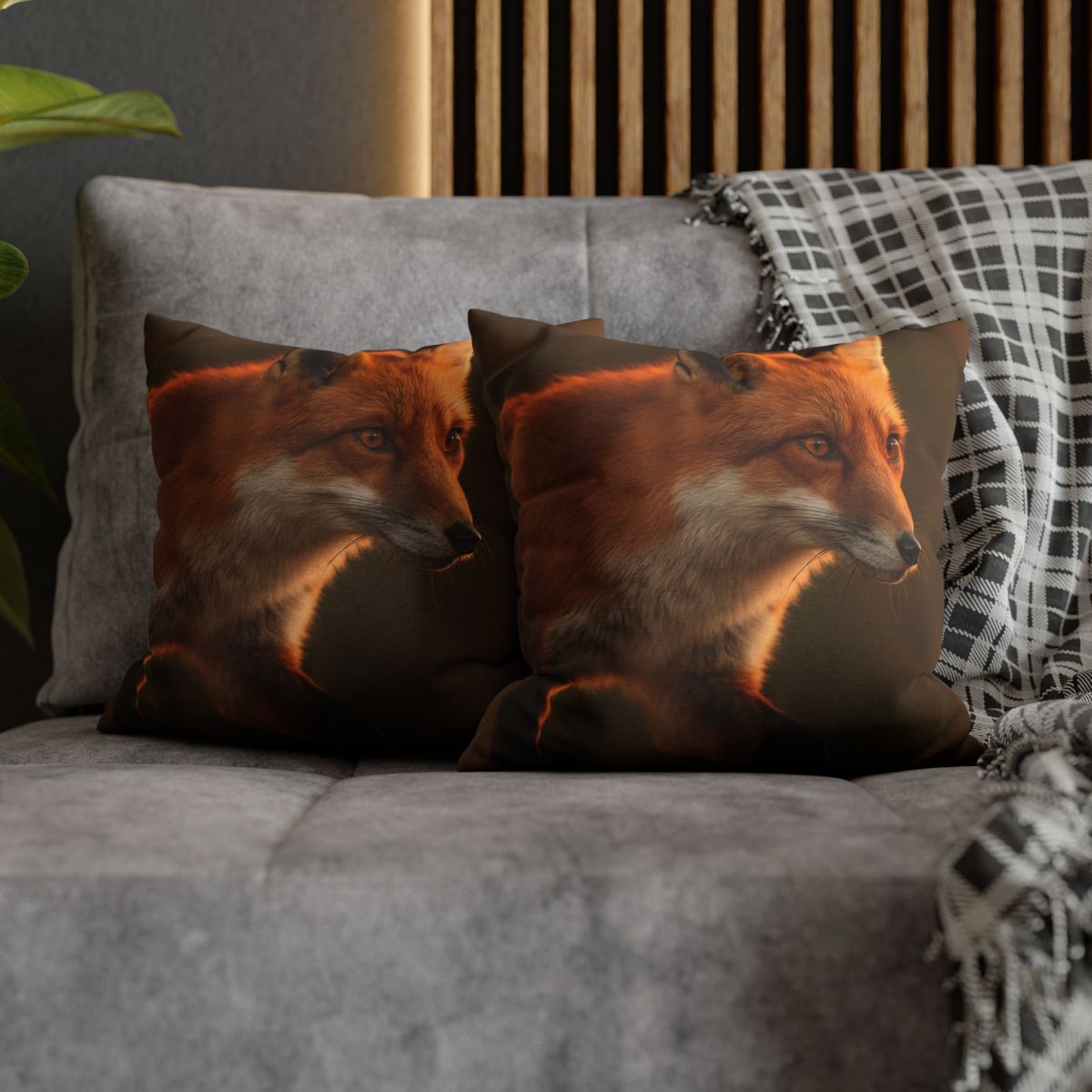 Crimson Whisper Red Fox personalized pillow covers