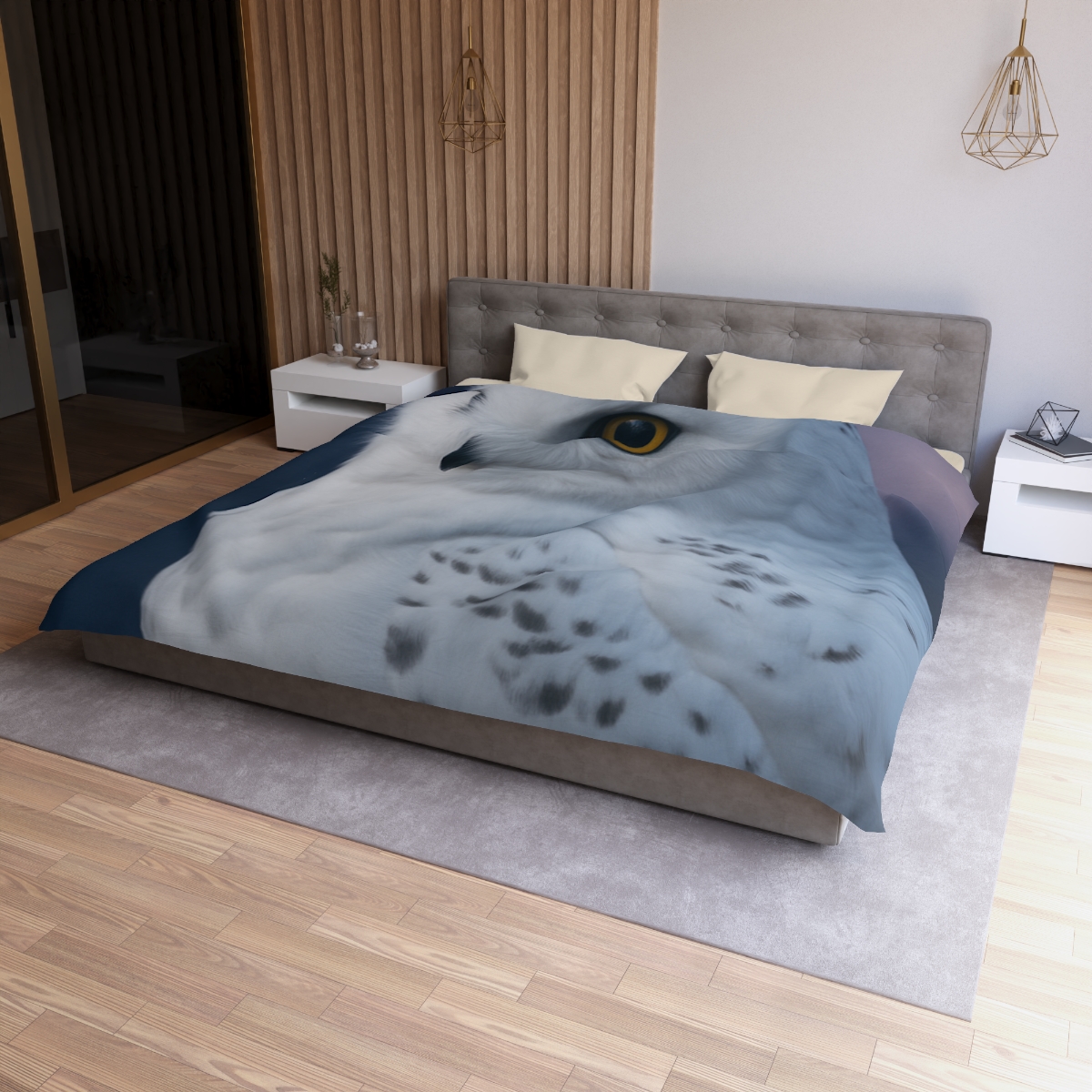 Twilight Watcher Snowy Owl warm winter duvets
