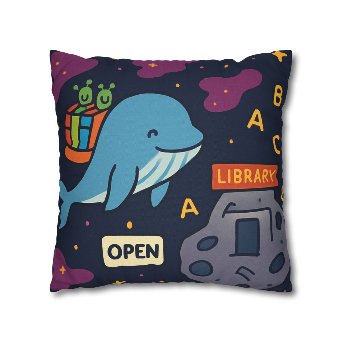 Nebula Library Whale soft cotton pillow cases