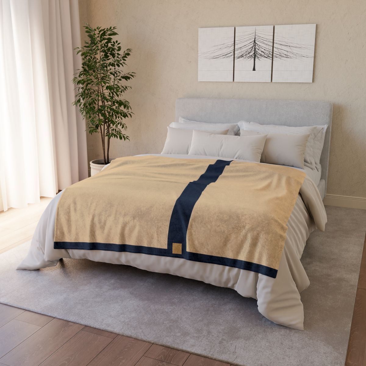 Low Horizon Bar With Tall Post designer printed blankets