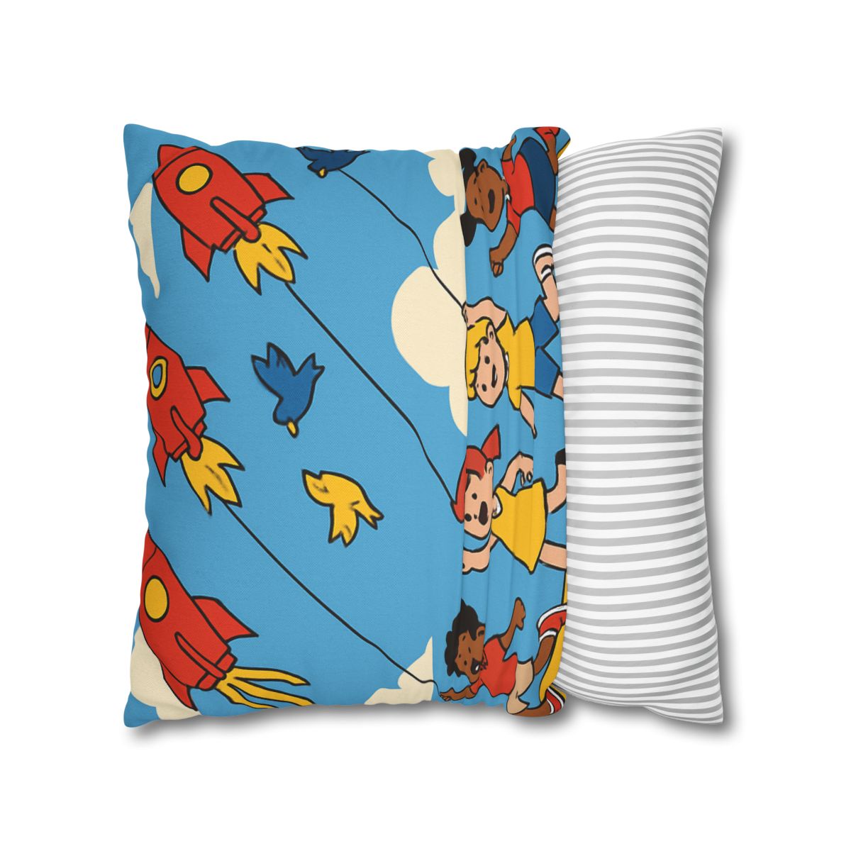 Rocket Kite Race designer print pillow cases