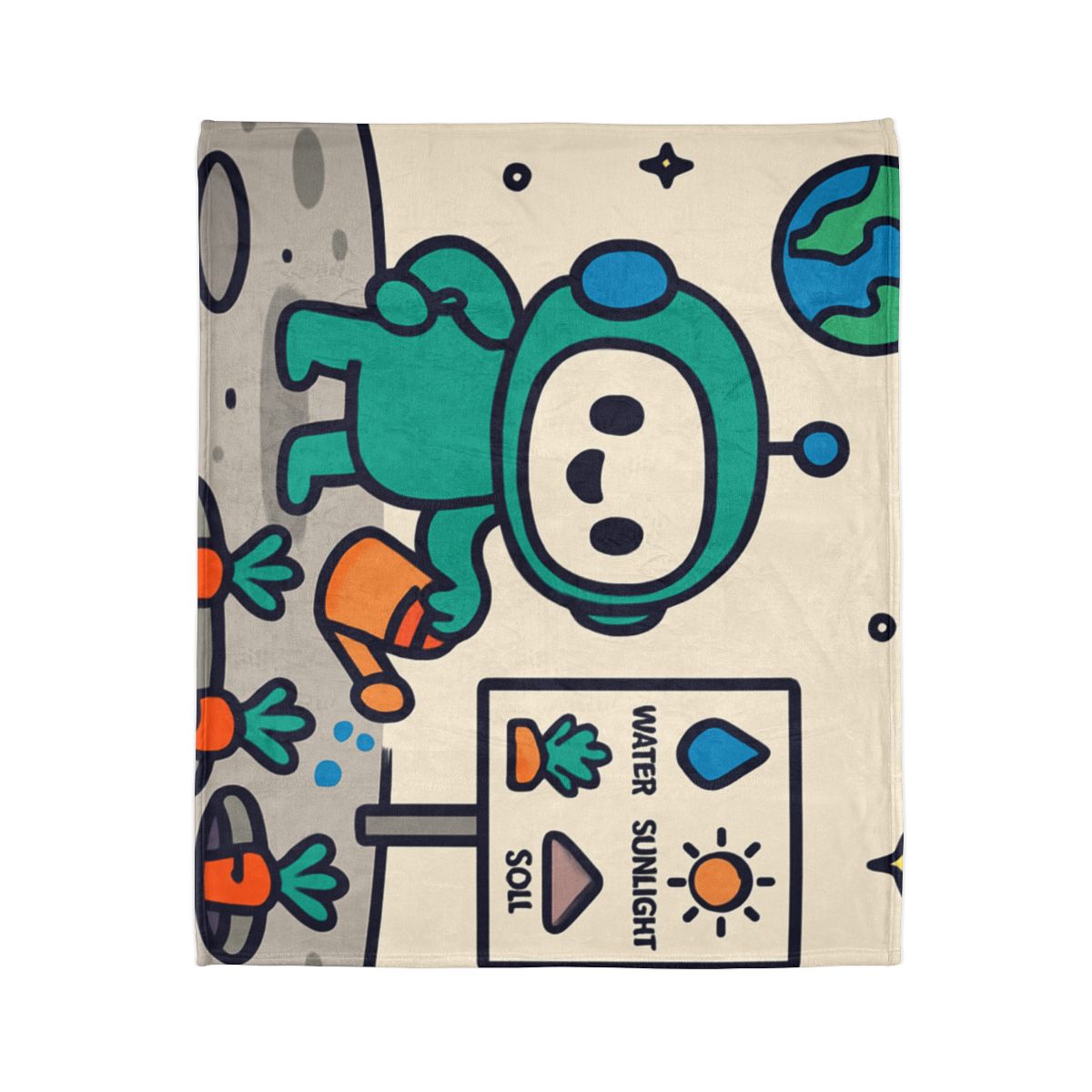 Moon Garden Robot Growing Crater Carrots unique gift blanketscustom blankets