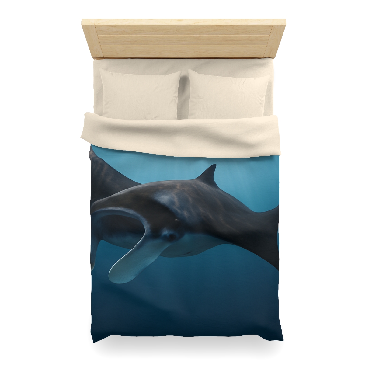 Sunlit Drift Manta Ray personalized bedding duvets