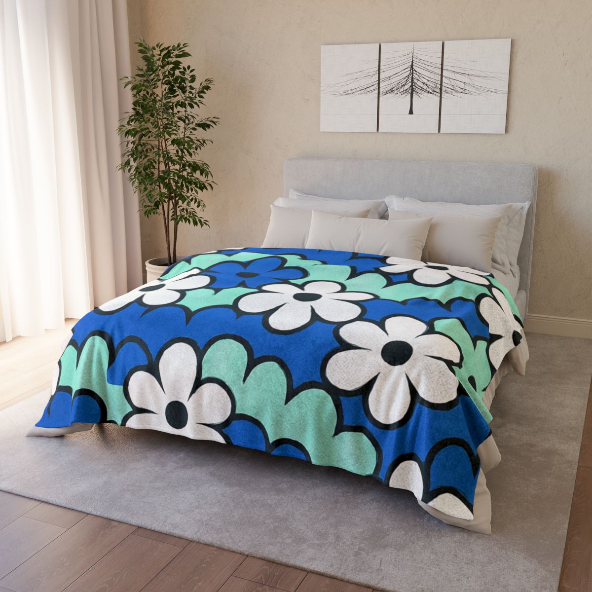 Blossom Wave Tessellation soft fleece blankets